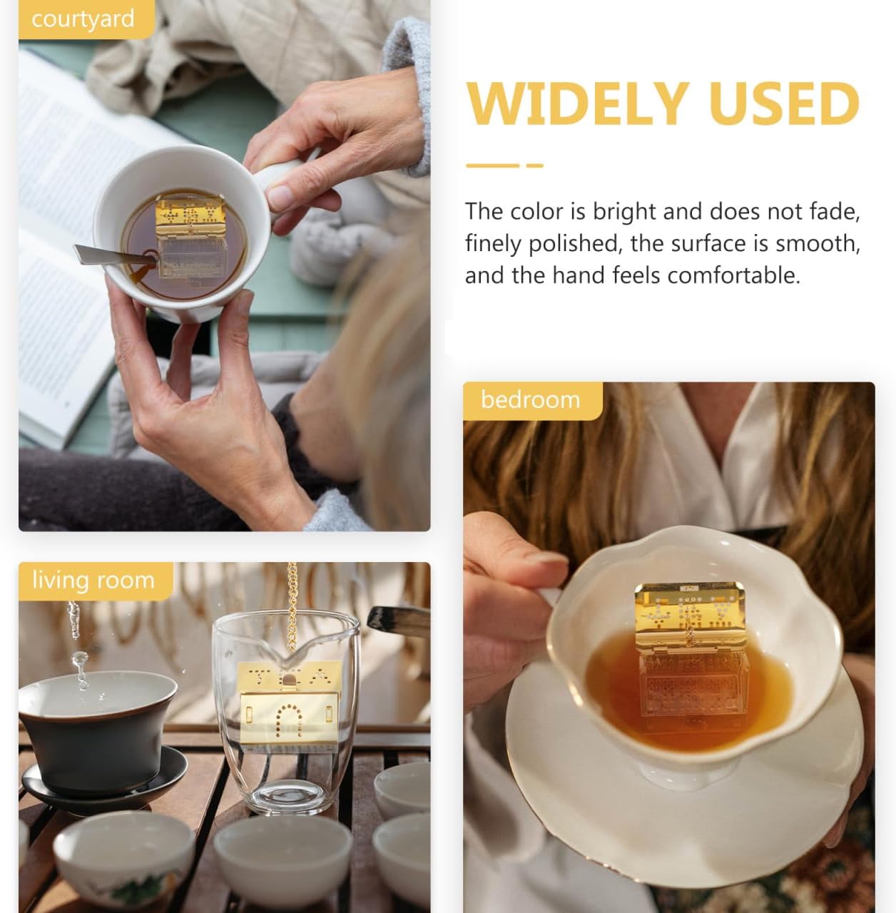 Stainless Steel Tea Strainer House-Shaped Tea Infuser Basket with Fine Mesh and Spacer for Loose Leaf Brewing Ceremony Accessories for Home or Restaurant 1.41 X 1.18 X 0.78 in