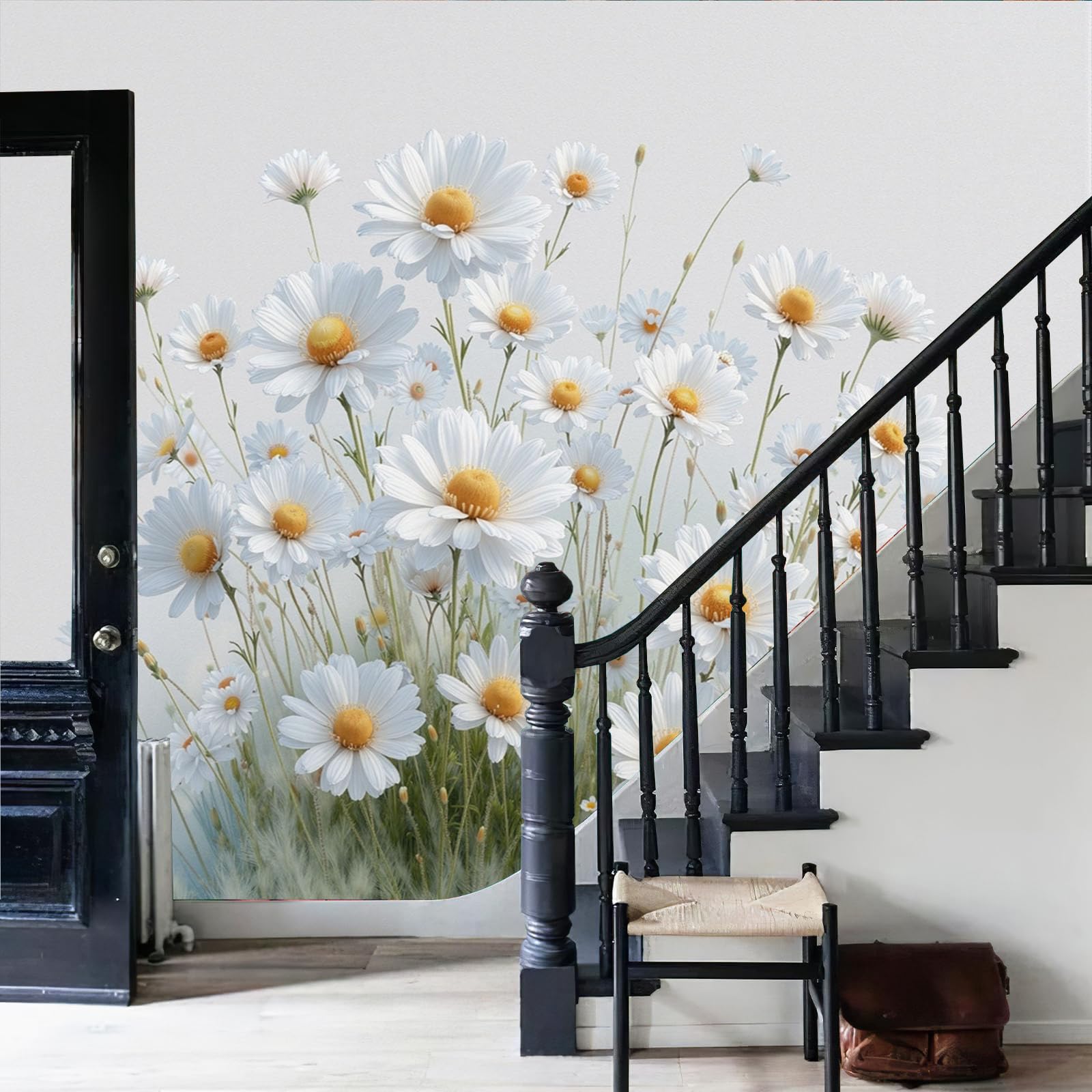 Papier Peint Panoramique Fleurs Marguerites Blanches pour Salon et Chambre 400x280cm