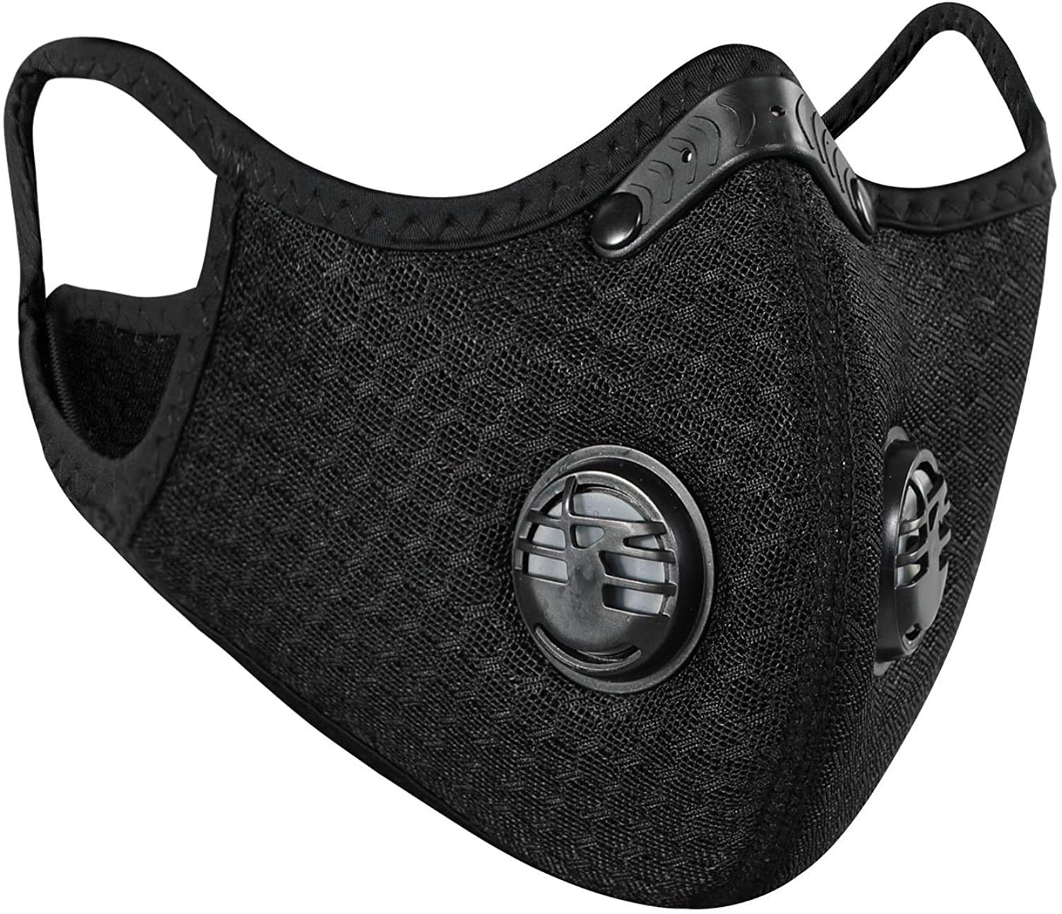 FANA Dustproof Sports Breathing_Mask Washable Reusable Activated Carbon Filters Respirator Black Cloth Face_Mask with Breathing Valve for Sports Outdoor, Woodworking,Cycling, Motorcycle, Running