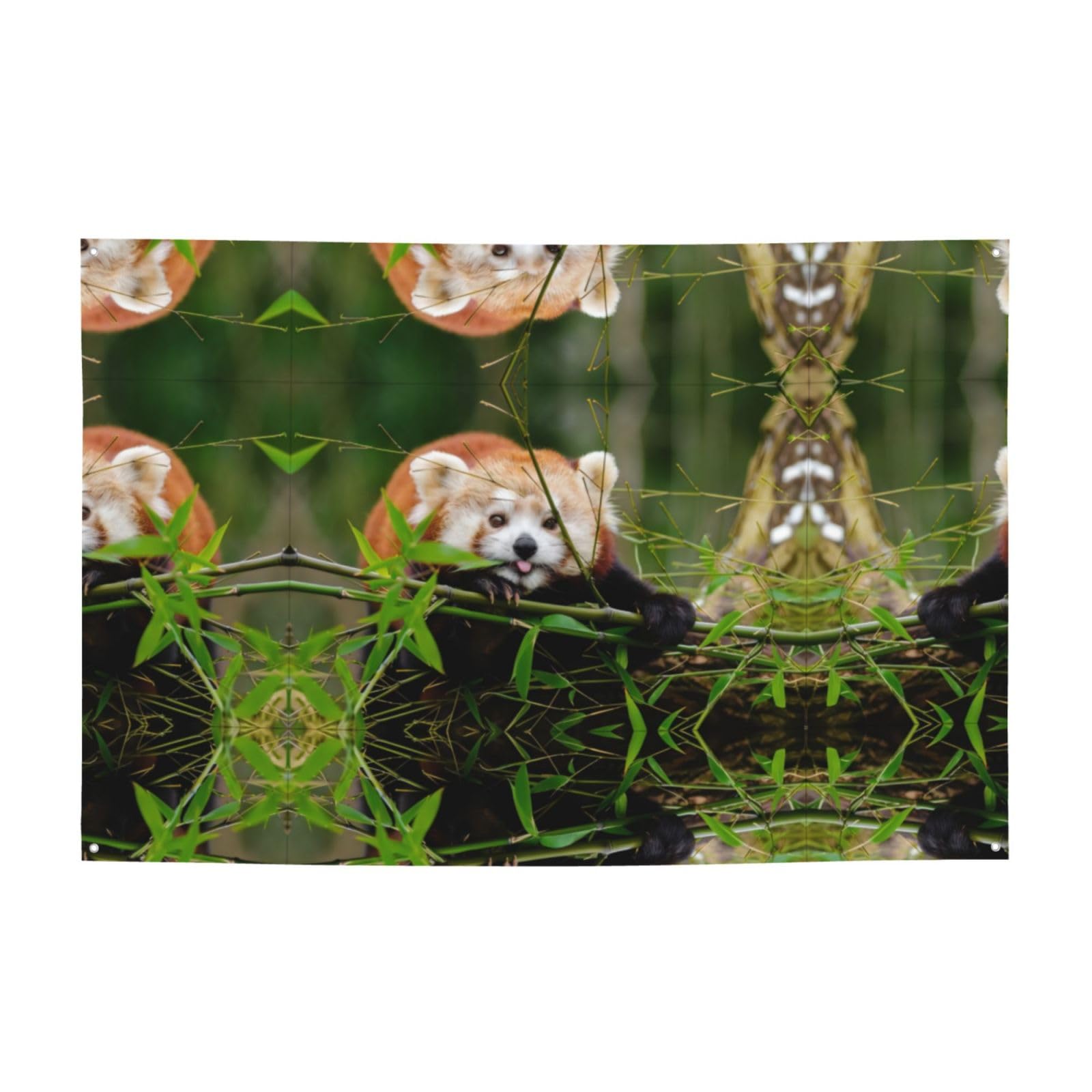 Drapeaux imprimés Little Red Panda en tissu lavable pour fond de fête
