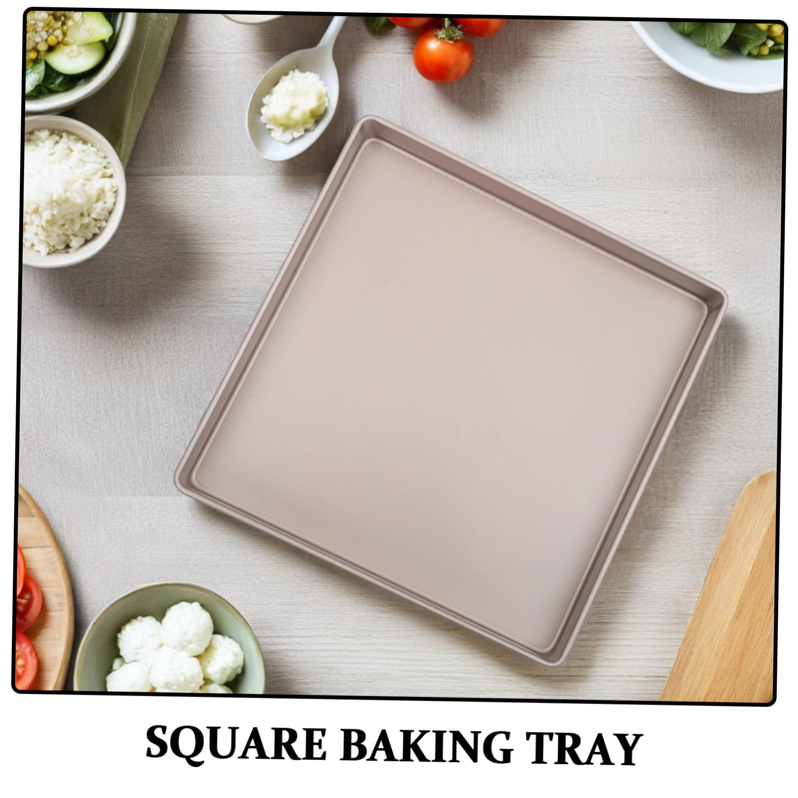 Teglia Quadrata per Dolci in Acciaio al Carbonio Oro Rivestimento Antiaderente, Conduzione Efficiente del Calore per Feste di Compleanno e Pasticceria Professionale
