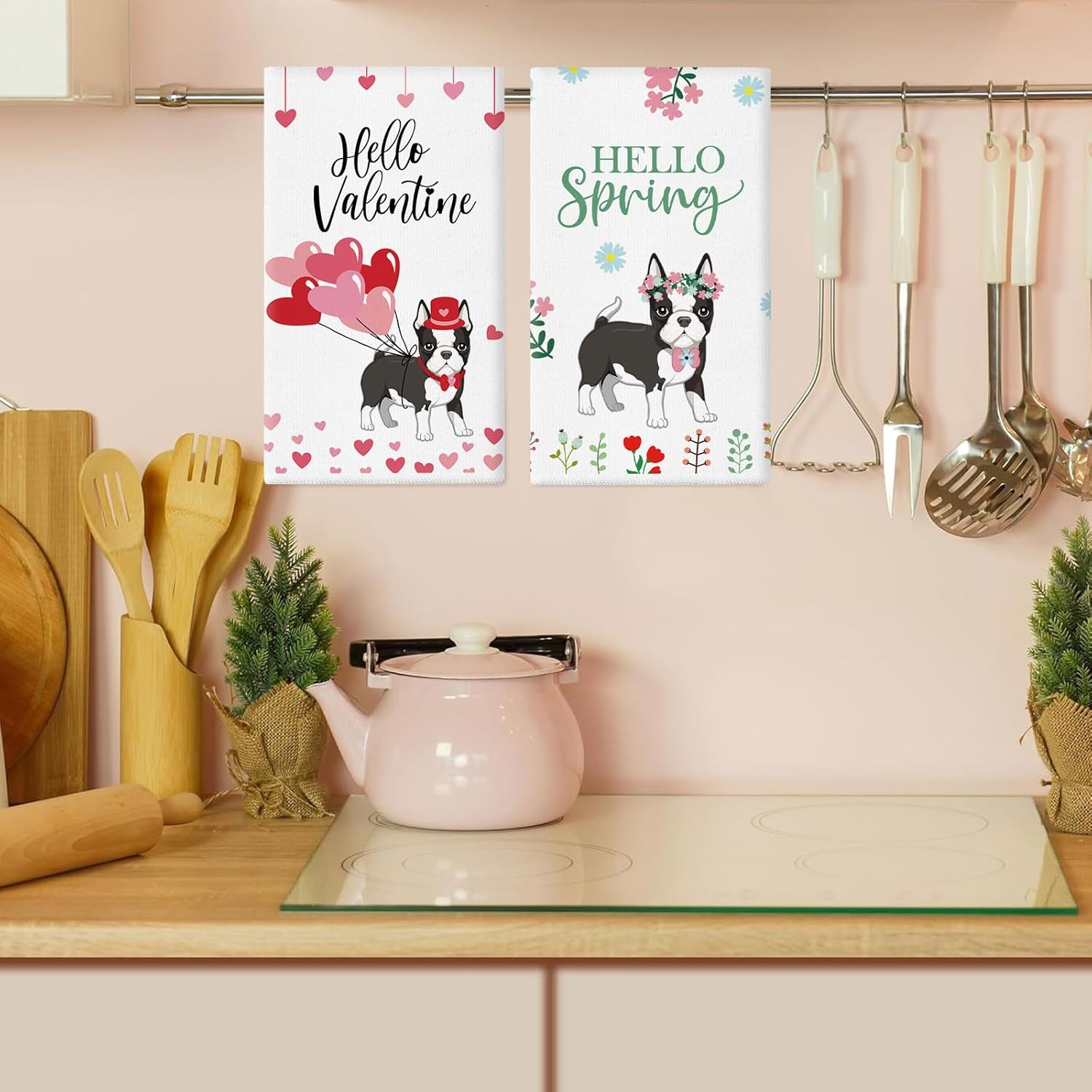 11 Pcs Boston Terrier Kitchen Towels 14x21 Inch Puppy Dog Dish Towels Seasonal Holiday Hand Towels for Home Kitchen Bathroom Decoration - Image 3