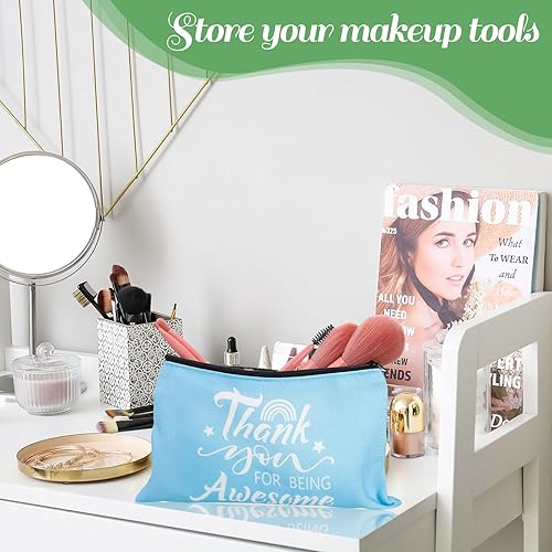 Miniatura 5 de Reginary 20 piezas de regalos inspiradores de Navidad a granel para mujeres, bolsa de cosméticos, bolsa de maquillaje con cremallera para regalos de