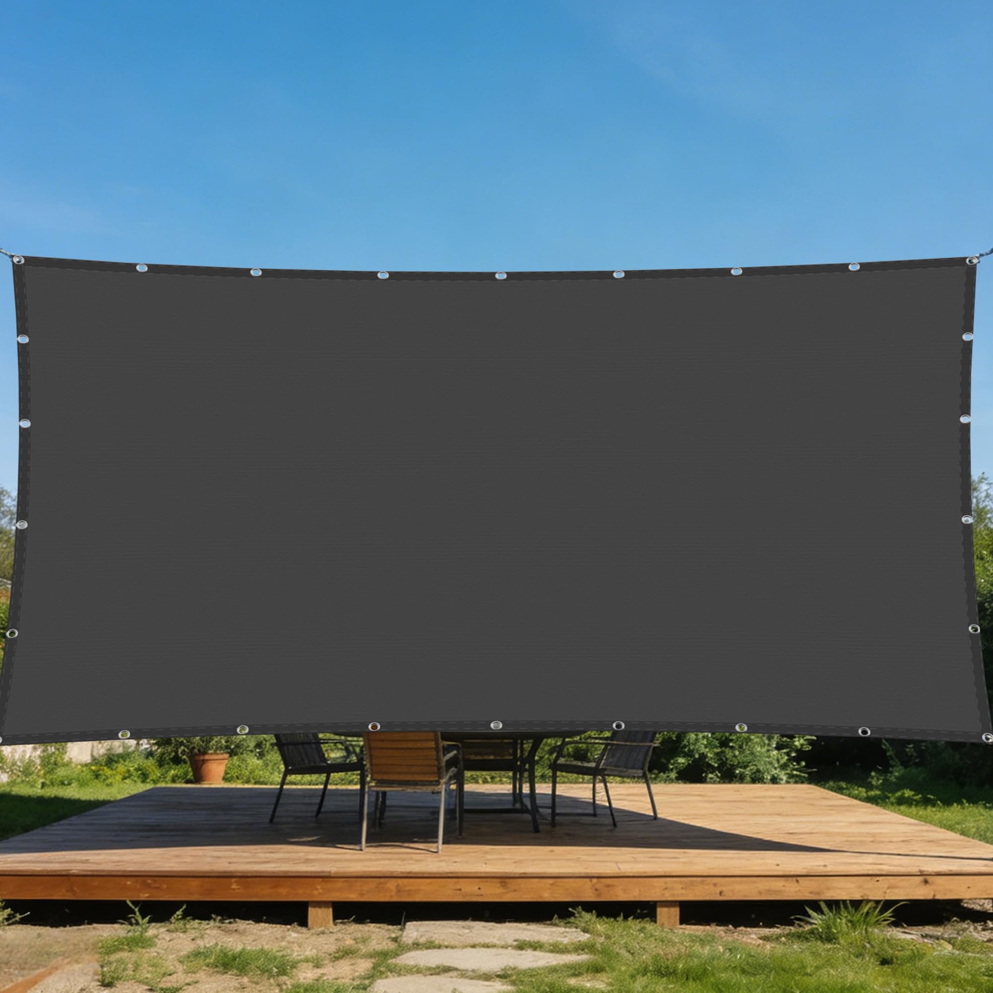Voile d'ombrage rectangulaire étanche contre la chaleur et la pluie sur le patio