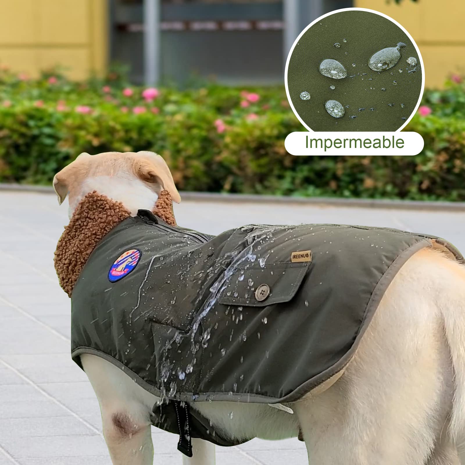 Abrigos para Perros Impermeable,Abrigo Perro para Perros medianos y Grandes, cálida Chaqueta Perro de Invierno con Hebilla Ajustable,5XL