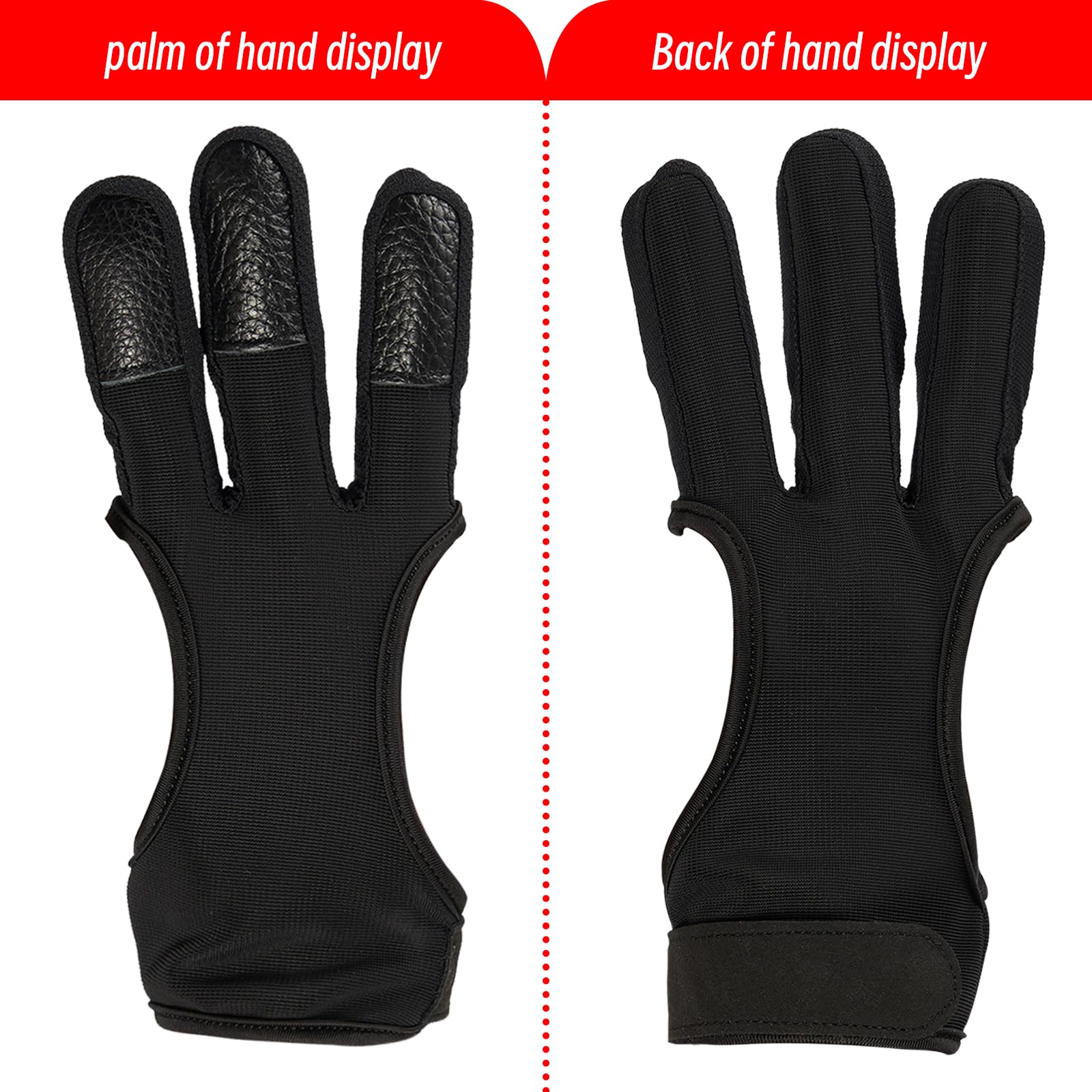 S F Archery Gloves Fingers Tabs Three Finger Protected Design Archery Finger tab Archery Protective Gear Accessories Archery Accessories for Men Women & Youth