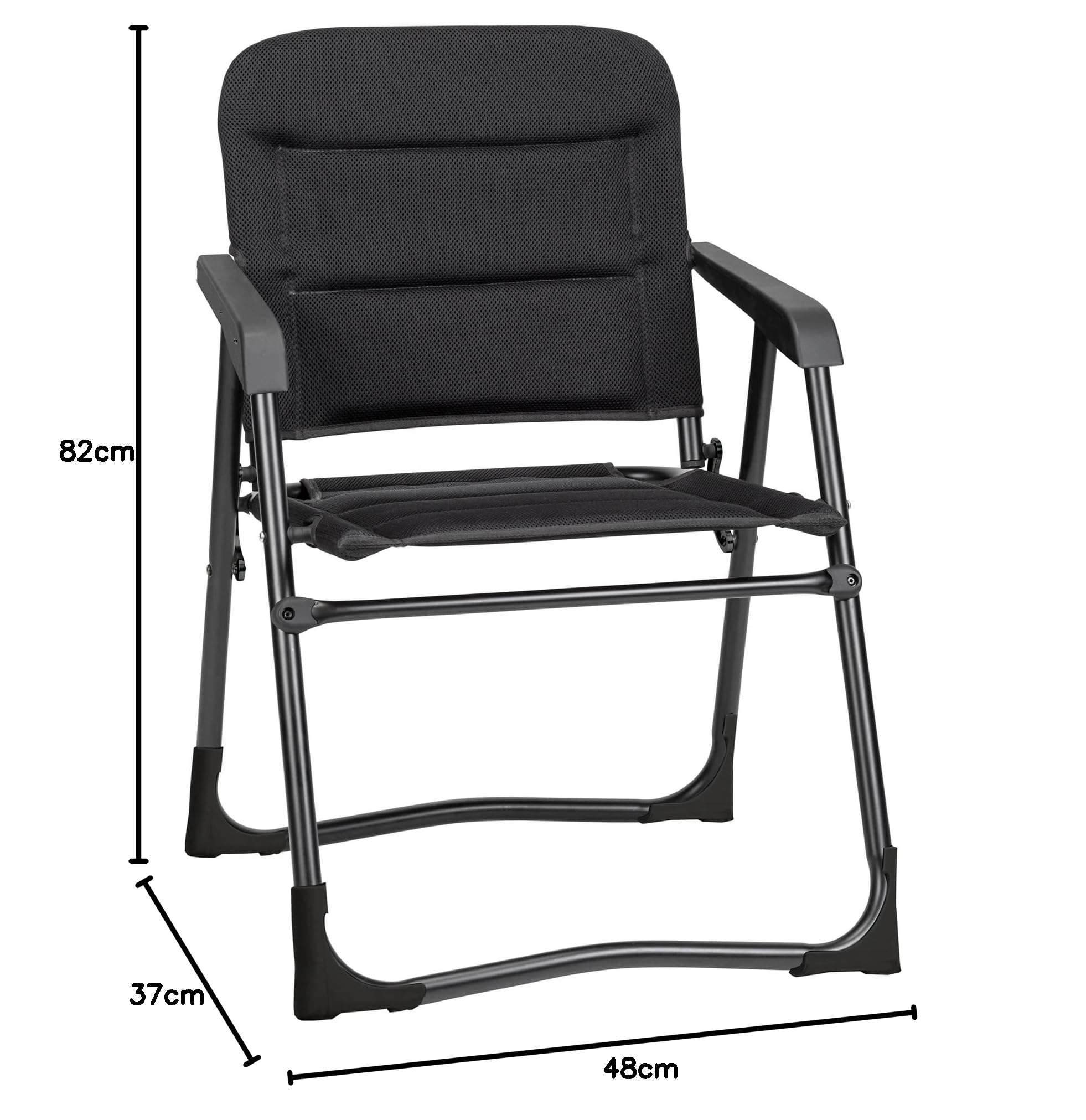BRUNNER 0404077N.C09 Sedia Pieghevole Compatta per Minibus e Van in Alluminio Araval Vanchair, Colore Nero
