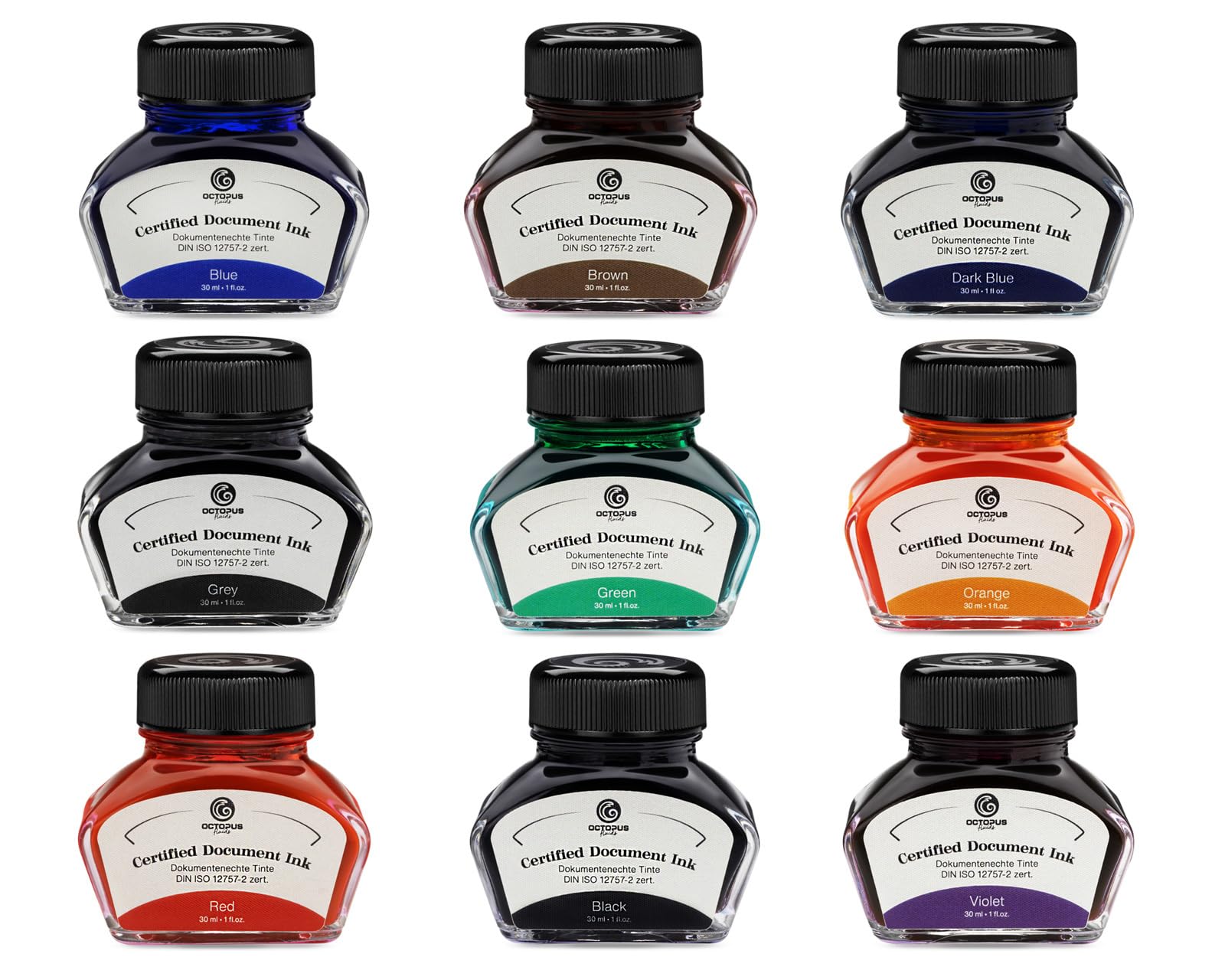 Inchiostro per documenti Dark Blue, convertitore, cert. DIN ISO 12757-2, 30ml | Inchiostro indelebile con convertitore di inchiostro, per riempire penne stilografiche con sistema di cartucce e convertitore