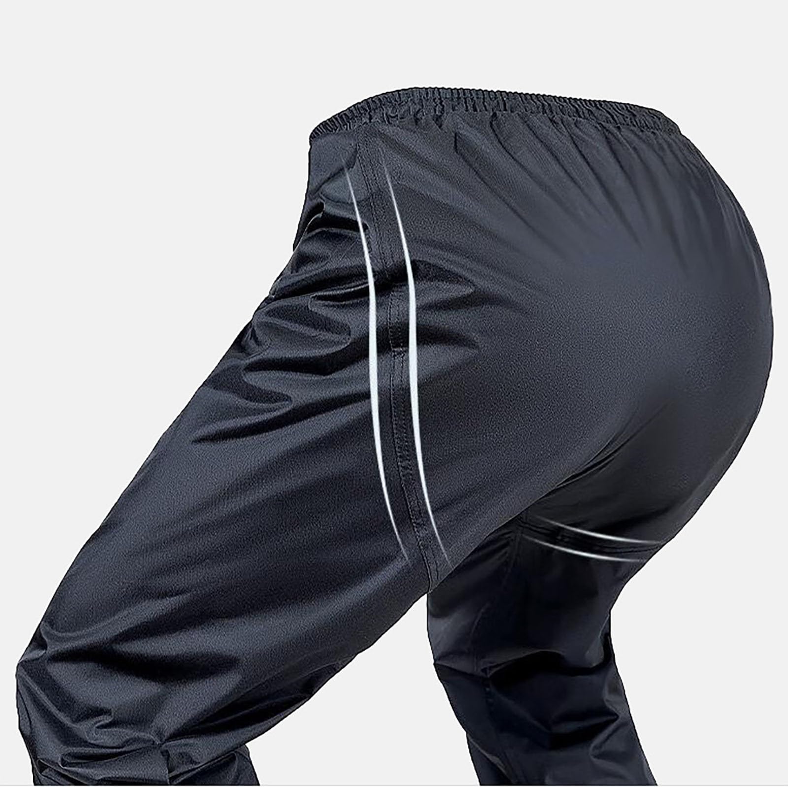 Herren Regenanzug mit reflektierender Jacke und Hose, ideal für Outdoor, Radfahren und Motorrad, wasserdicht, winddicht, atmungsaktiv, mit verstellbaren Bündchen