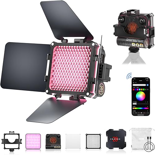 Miniatura 5 de ZHIYUN FIVERAY - Luz de video bicolor M20, luz de fotografía de cámara portátil de 20 W, CRI 95+, 2700K-6500K, TLCI 97+, 4500mAh con 10 efectos de