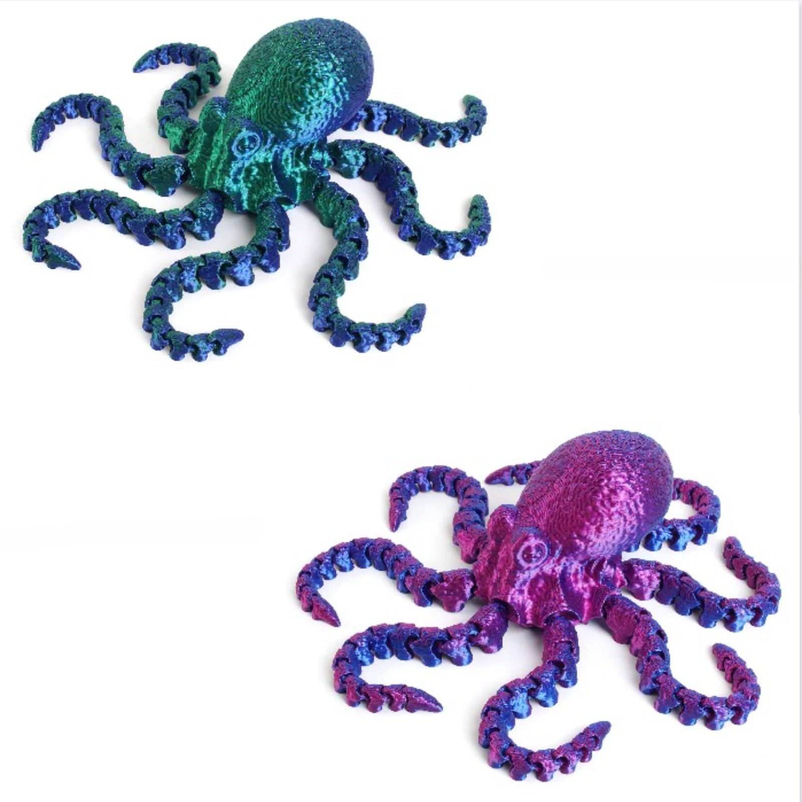 ZhuXIXILiang 2pac octopus ornaments animal model octopus toys marine life toys articulated fidget toy statues for stress relief desktop decorations suitable (1)
