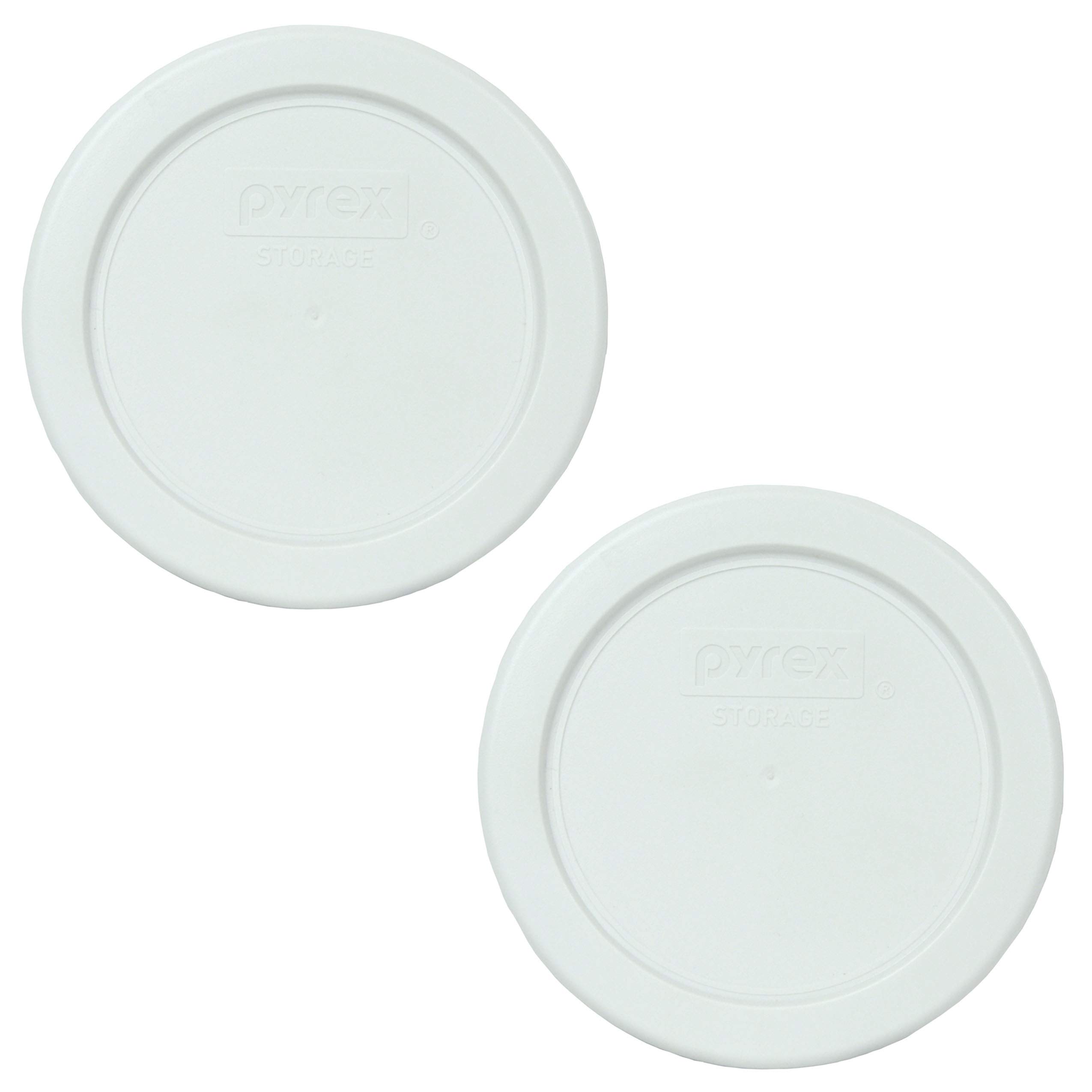 Couvercle Pyrex 7202-PC blanc en plastique de rechange pour bol rond - Lot de 2