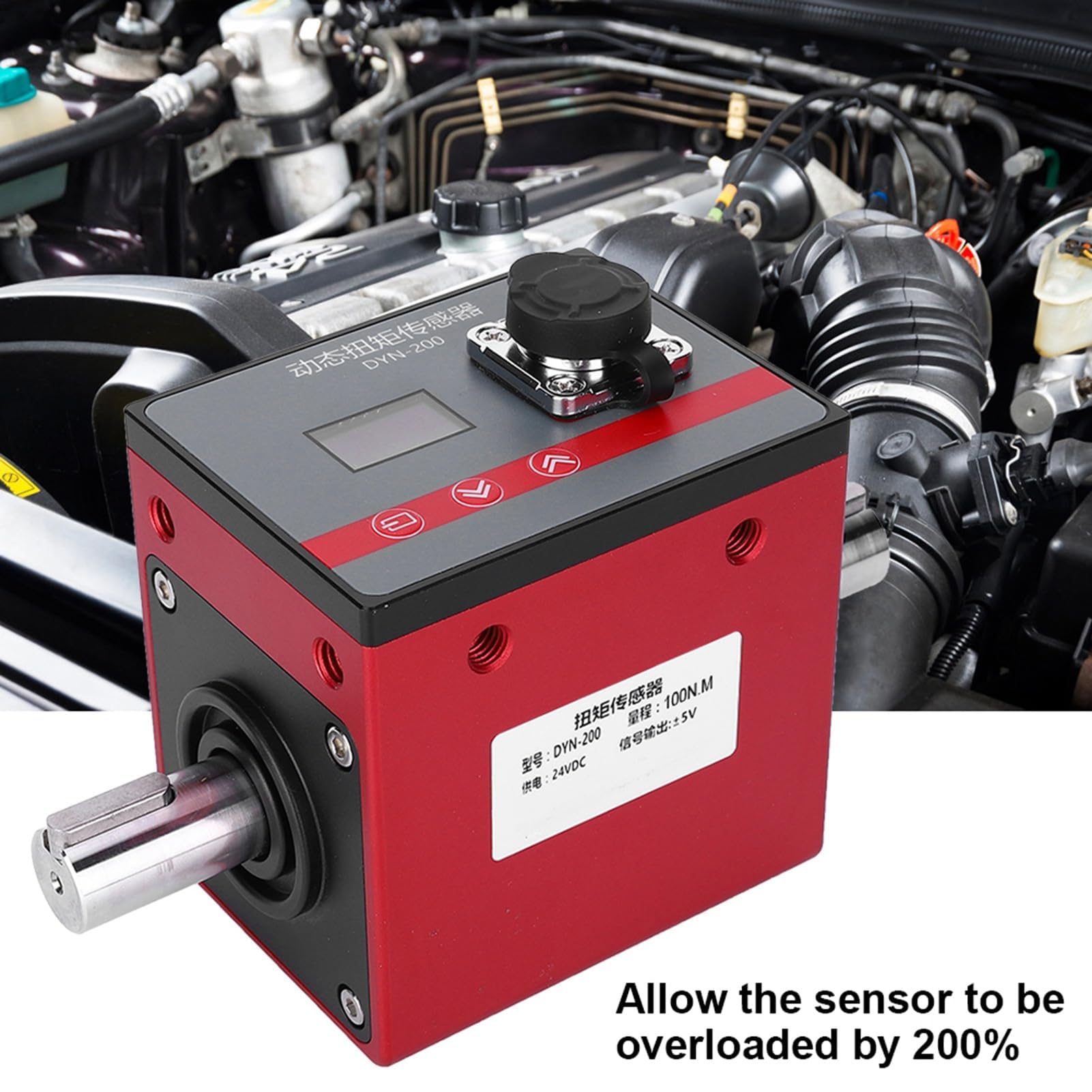 Dynamischer Torsionssensor, DYN‑200 100N.M LCD-Display Rotierender Torsionssensor Motordrehzahl-Leistungstester Messdetektor