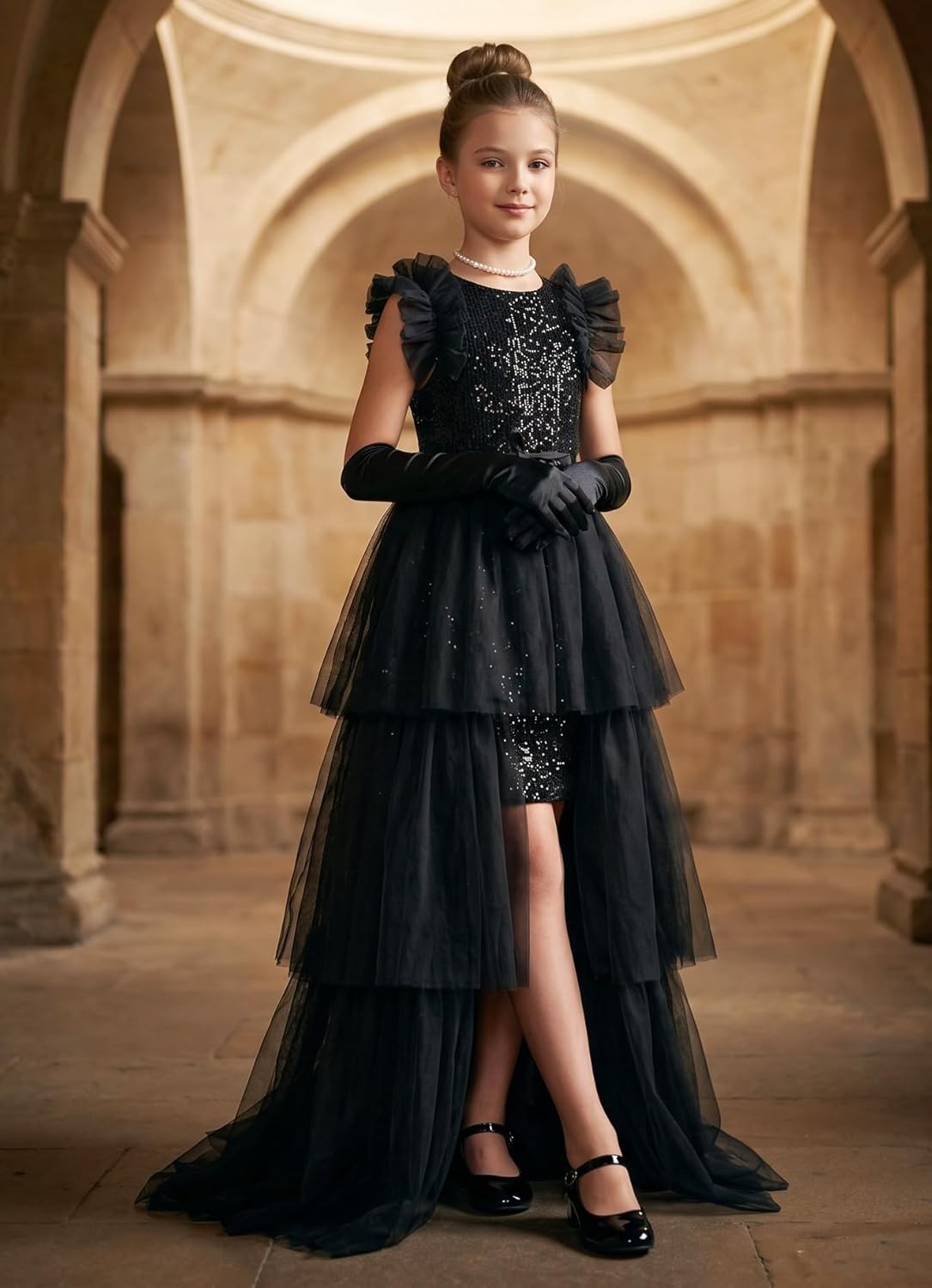 GRACE KARIN Girls Dresses Sequin Party Formal Pageant Dress Tween Girl Birthday Tulle Prom Princess Maxi Dress Size 5-14