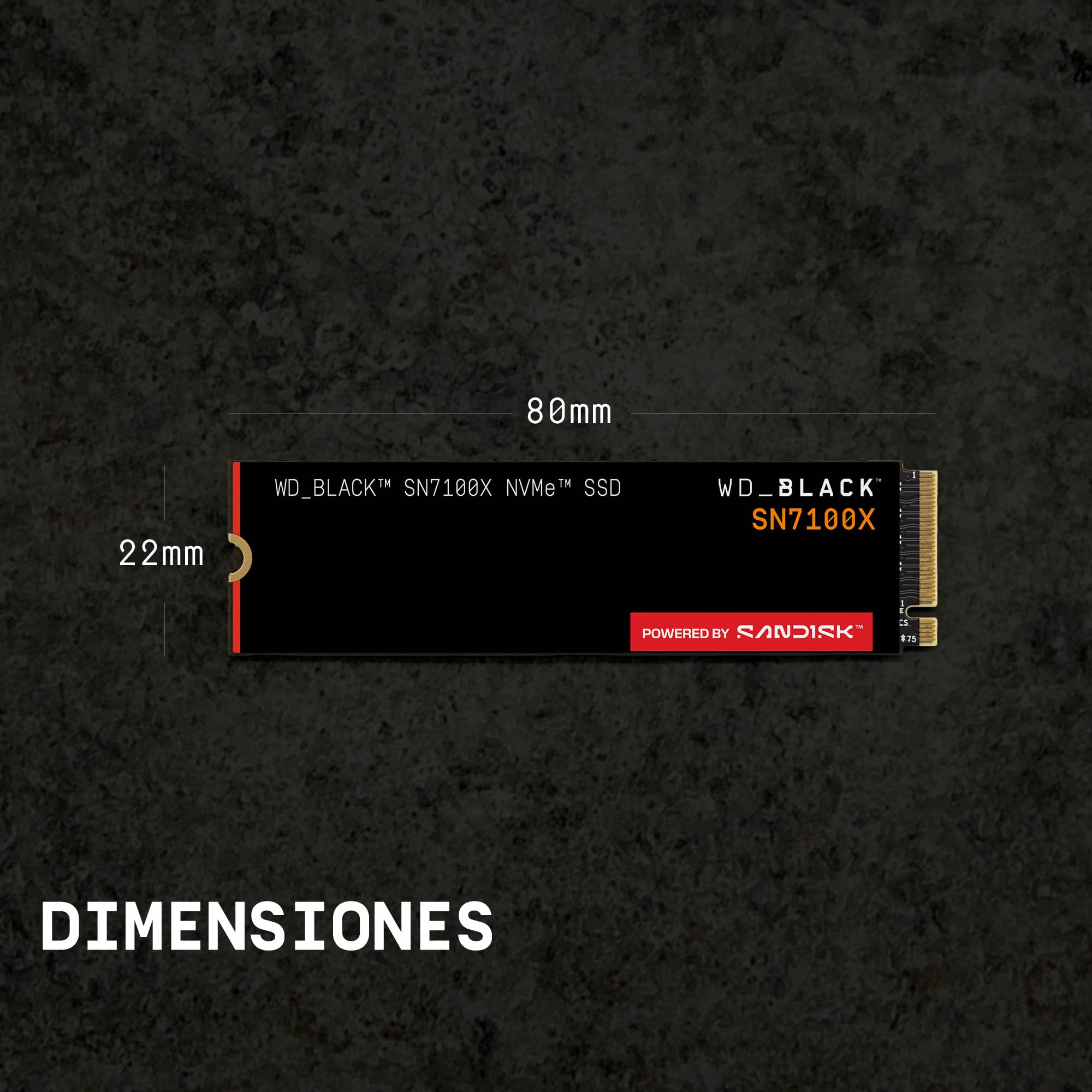 WD_Black SN7100X NVMe SSD de 4 TB (hasta 7.000 MB/s de velocidades de Lectura, con Licencia Oficial para ROG Xbox Ally (X) y PC, PCIe Gen4, Sandisk TLC 3D CBA NAND, Xbox Game Pass Ultimate de 1 Mes