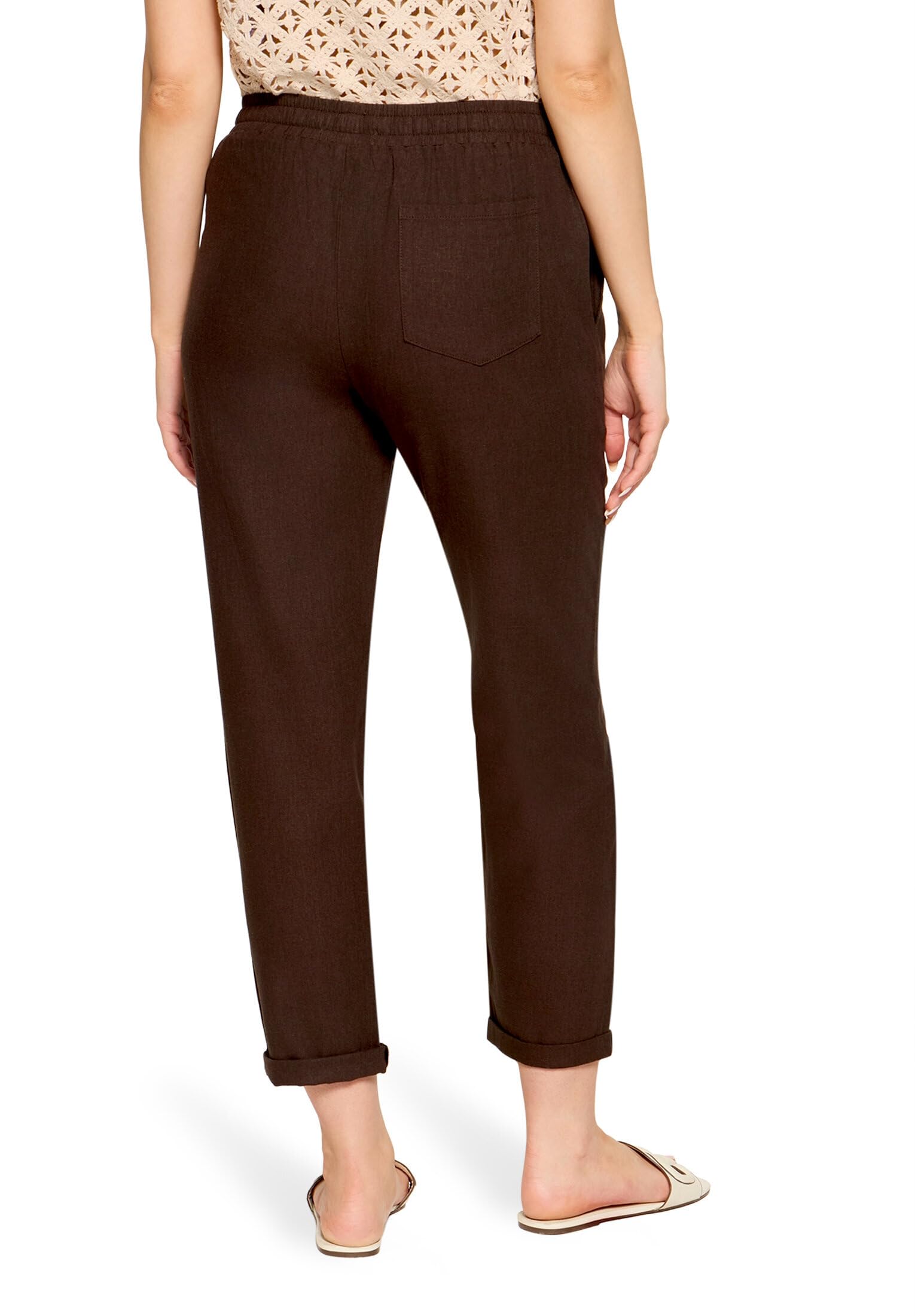 Cartoon Damen Leinenhose unifarben