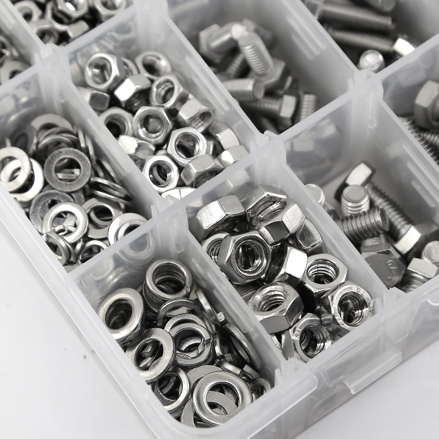 Assortiment de 860 boulons métriques en acier inoxydable 304, boulons et rondelles M4 M5 M6, 14 tailles les plus courantes