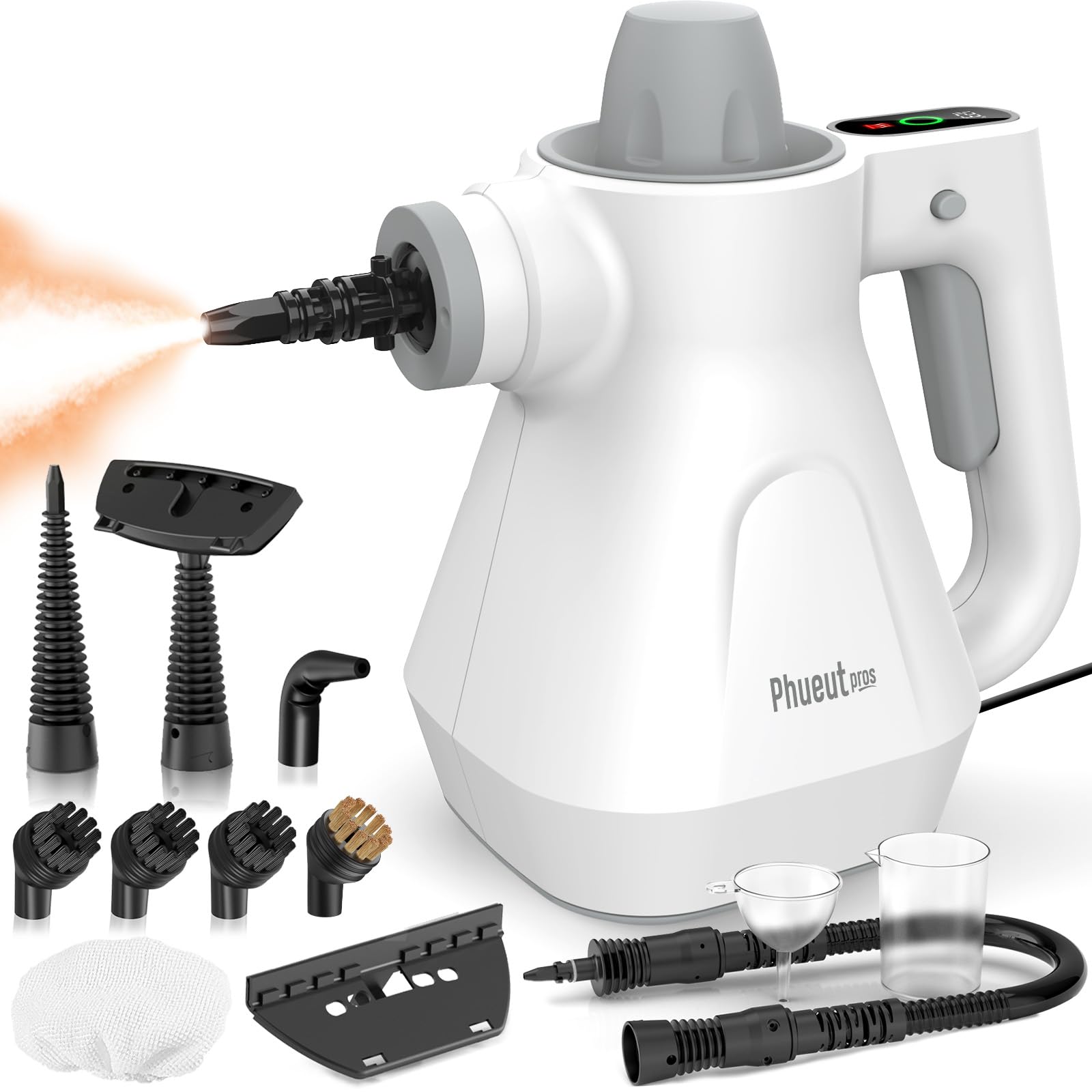 Limpiador a Vapor de Alta Presión con Pantalla Digital, Calentamiento Rápido para Sofá, Cocina, Baño