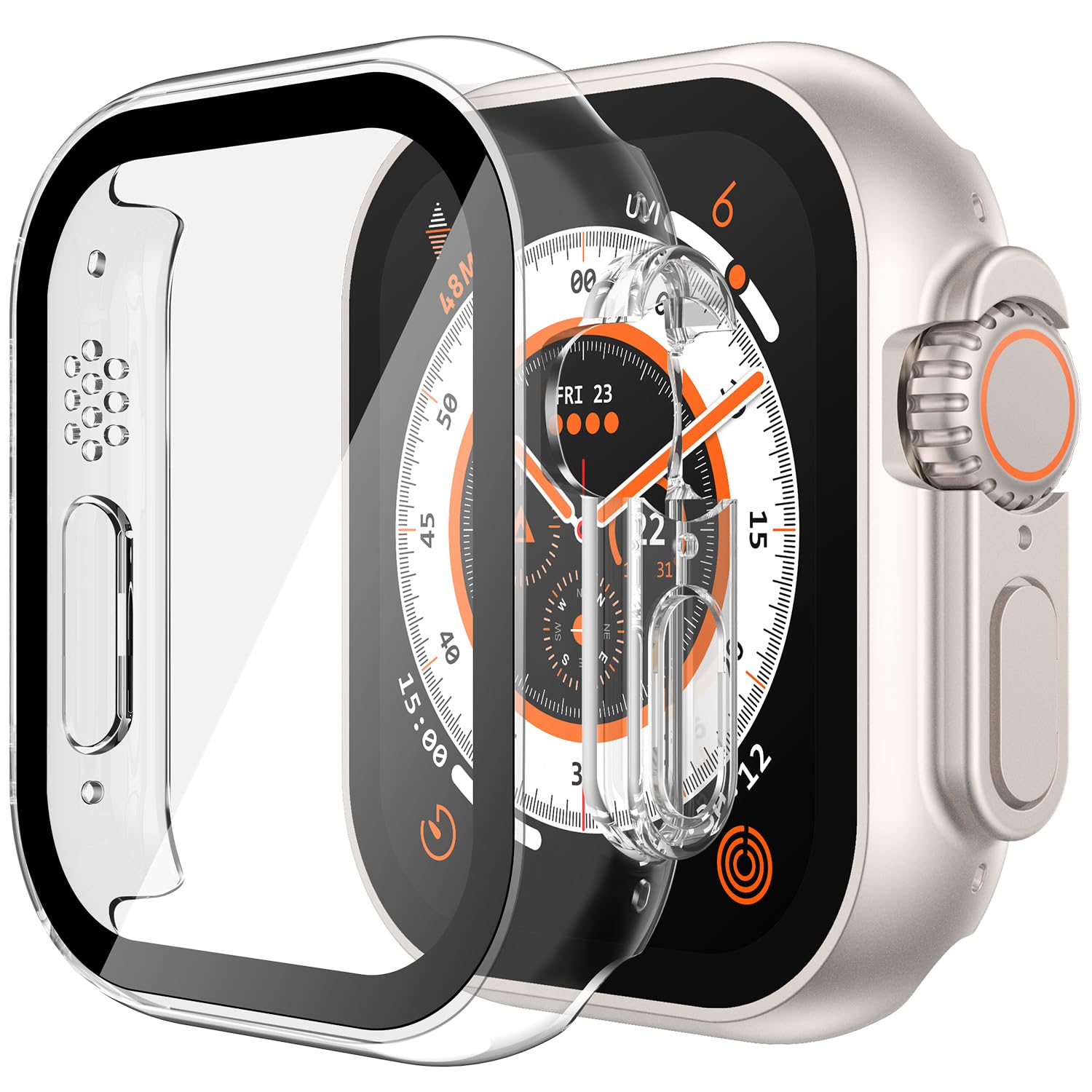 Piuellia 2 Pack Hard Protective Case Screen Protector Compatible with Apple Watch Series 11 Series 10 46mm, Anti-Drop Ultra-thin Full Coverage PC Cover for iWatch, 2 Black — view 19
