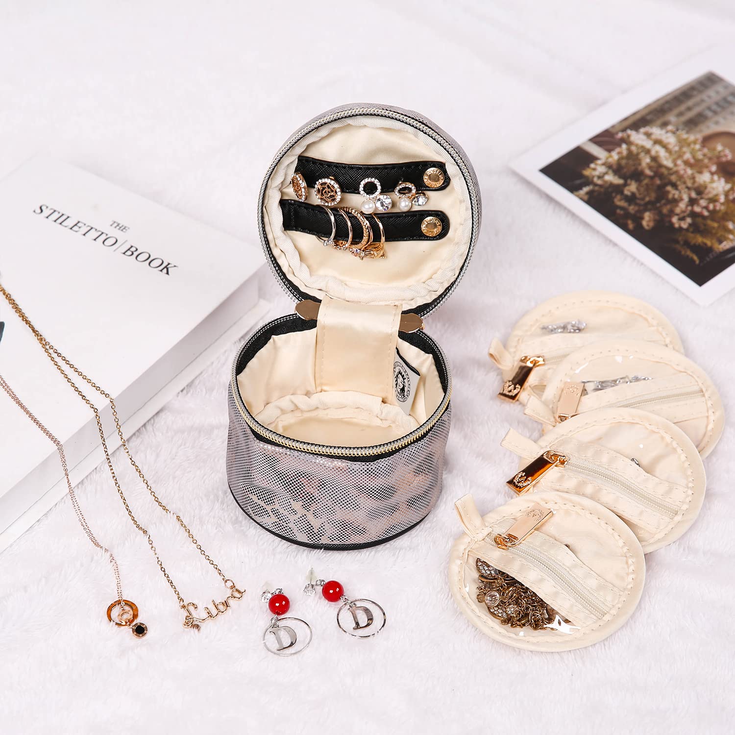 satin jewelry organizer travel case