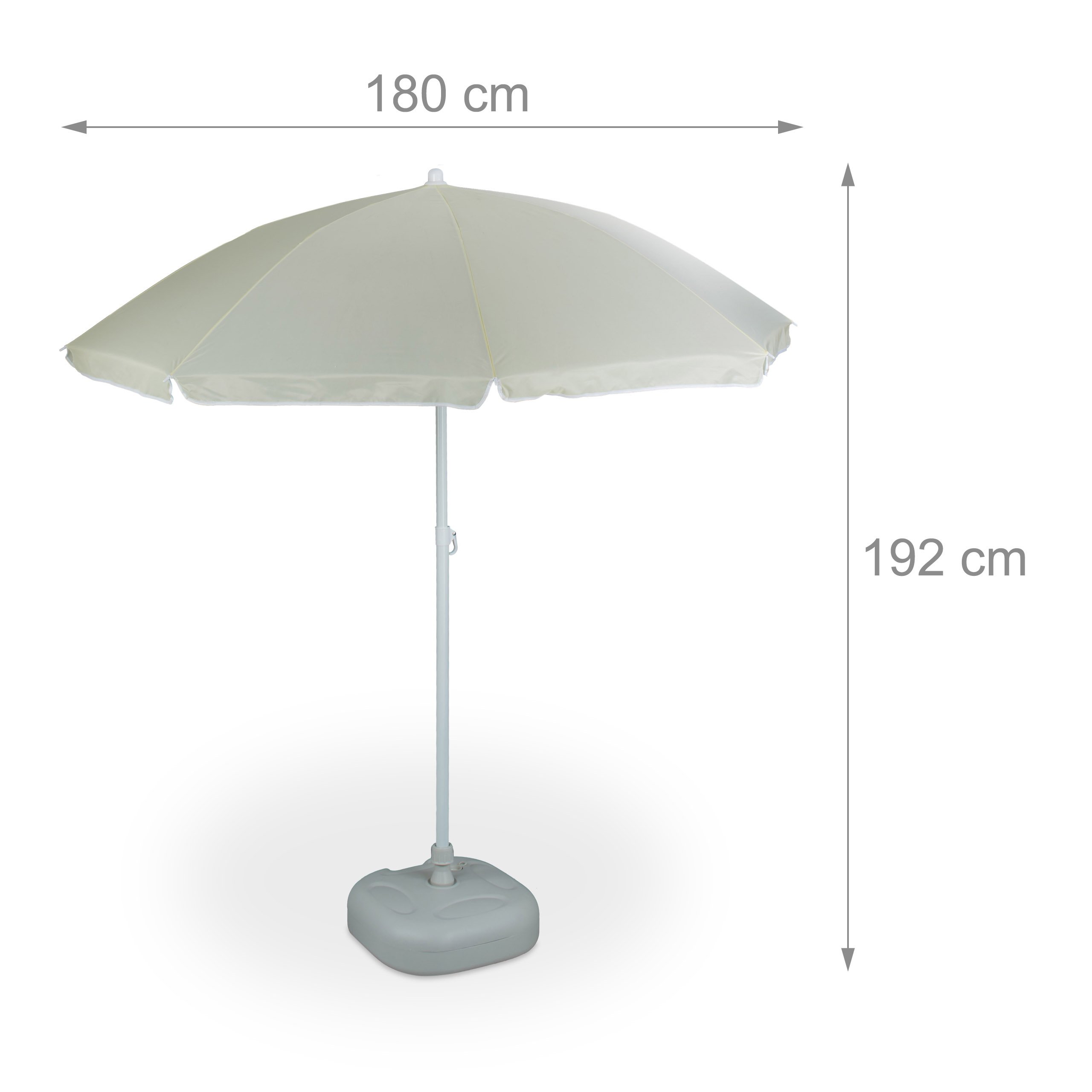 Relaxdays Ombrellone da Giardino, Spiaggia, 8 Stecche, Inclinabile - Ombrellone da Giardino, Spiaggia, 8 Stecche, inclinabile Unisex Adulto