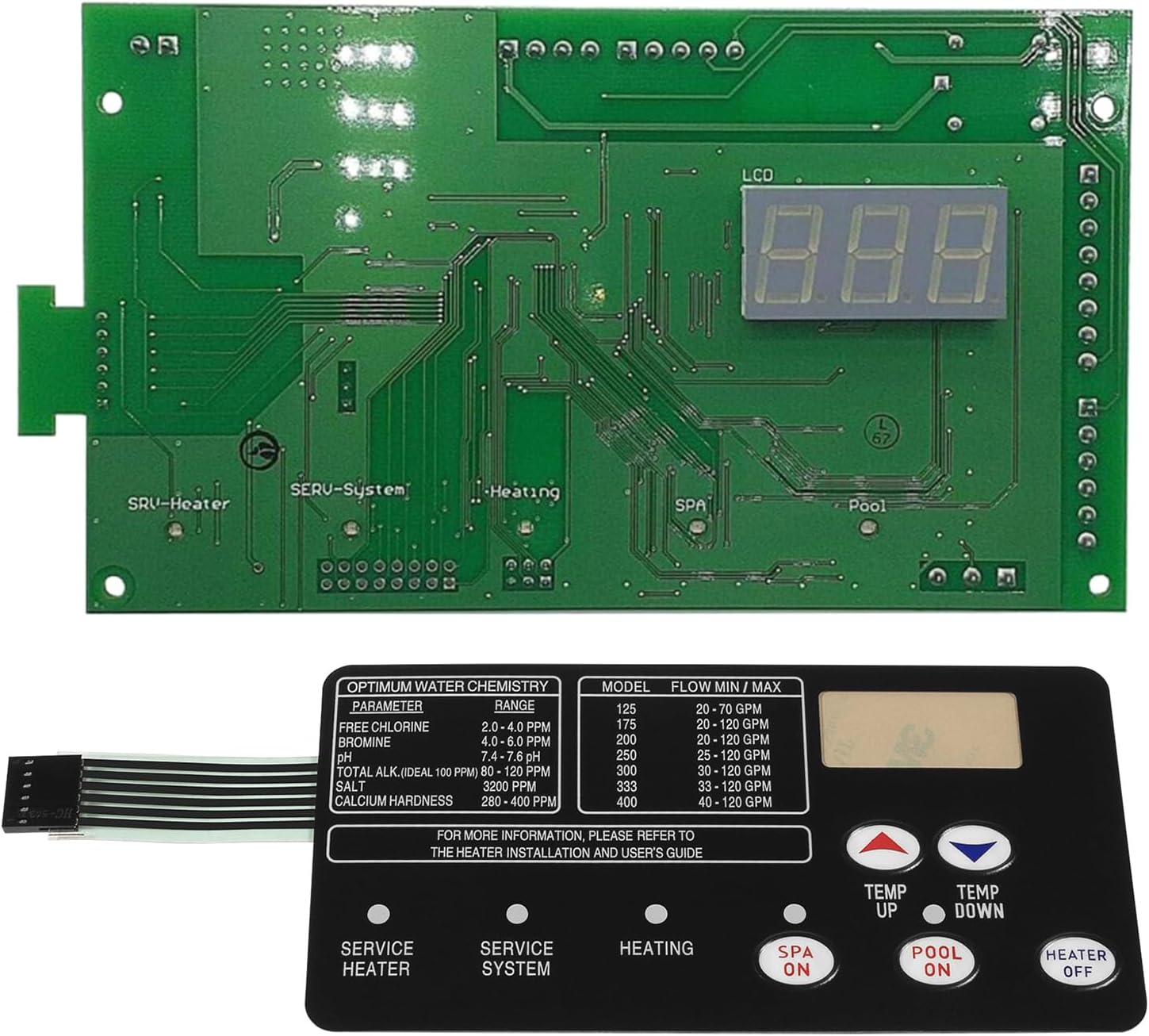 42002-0007S Control Board Kit with 472610Z Heater Electrical System Switchs Pad for Swimming Pool Easy Installation Private Pool Owner