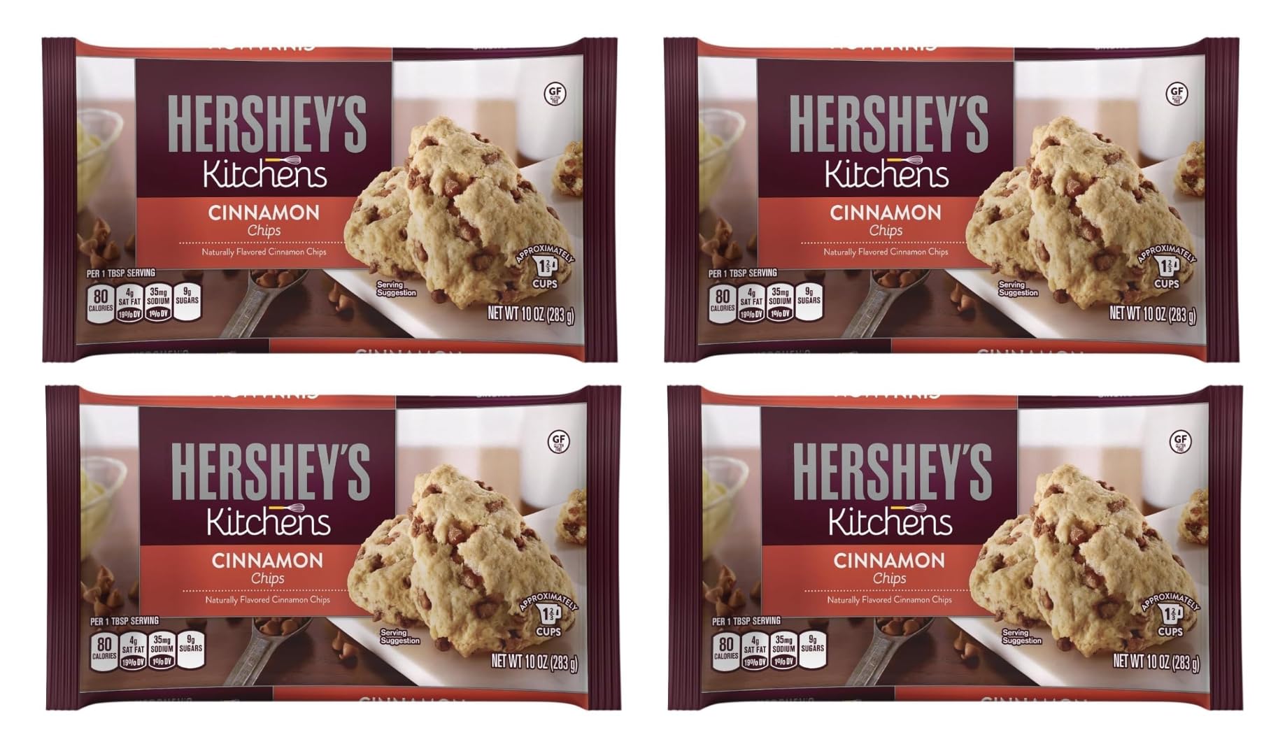 Hershey's Cinnamon Baking Chips - Pack of 4 - Delicious Baking Chips for the Whole Family - Make Delicious Treats Everyone is Sure to Love