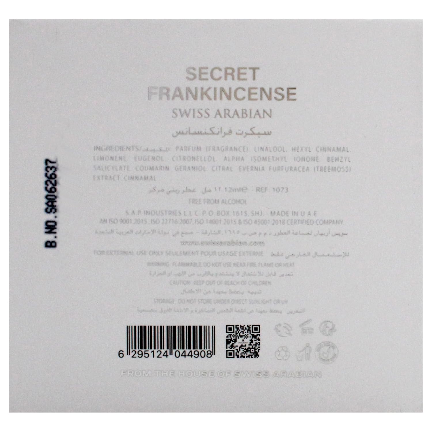 Swiss Arabian Secret Frankincense - Luxurious Concentrated Perfume Oil - Long Lasting Artisan Perfume with Notes of Rose, Violet, and Oud - 0.4 oz - Image 7