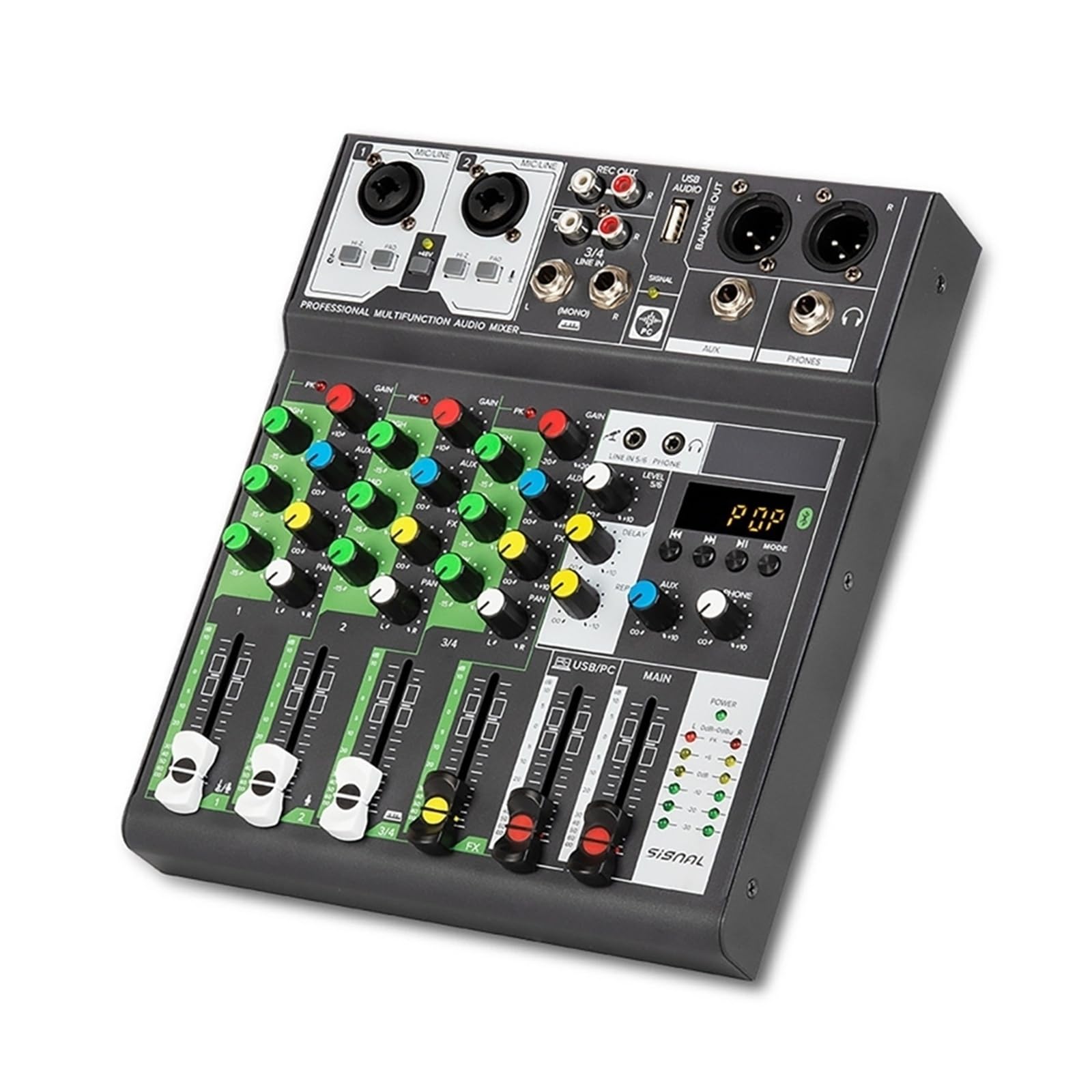 Mezclador de audio, Consola mezcladora de sonido con Bluetooth, profesional buena sensibilidad, mini DJ grabación USB Para karaoke en estudio