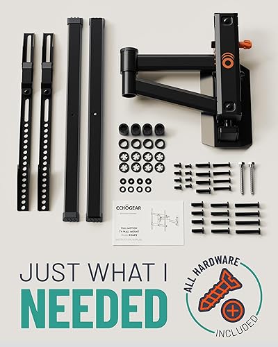 Miniatura 8 de ECHOGEAR SwiftStud - Soporte de pared giratorio de movimiento completo para televisores de hasta 60 pulgadas, extensión suave, inclinación,