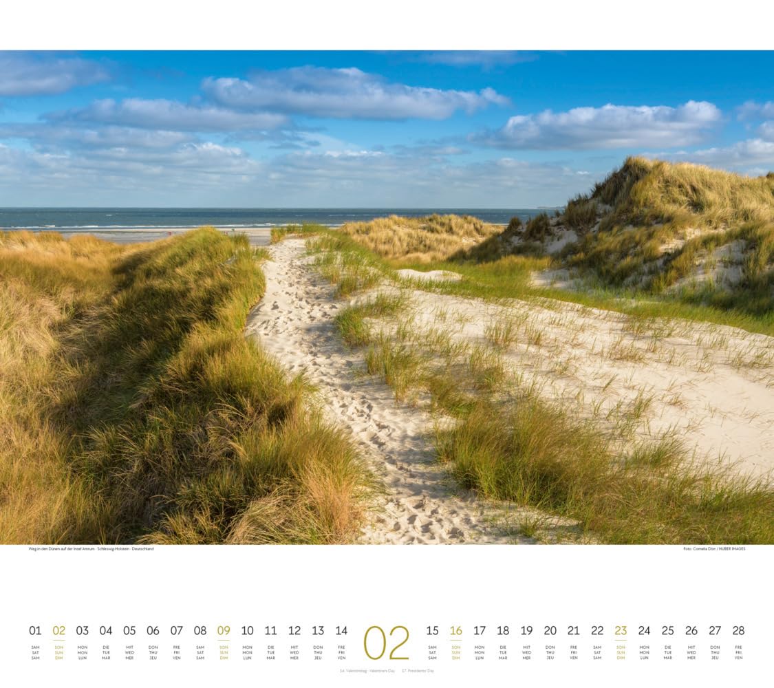 Wege Kalender 2025, Wandkalender im Querformat (54x48 cm) - Landschaftskalender mit traumhaften Pfaden in der Natur