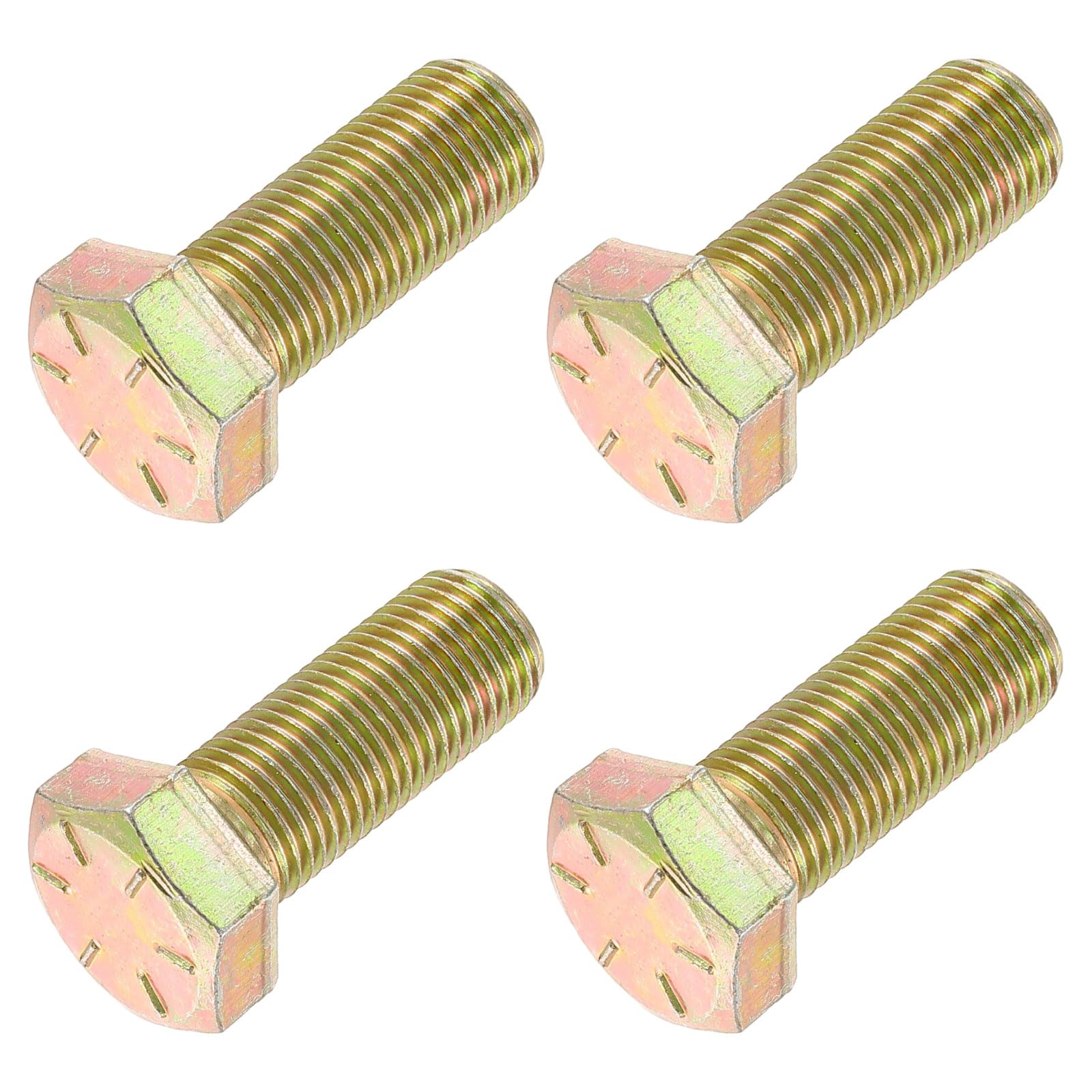 METALLIXITY Hex Bolts (1/2-20 x 1-1/4") 4Pcs, 8 Grade Carbon Steel Zinc Plated, UNF Fine Thread, External Hex Drive