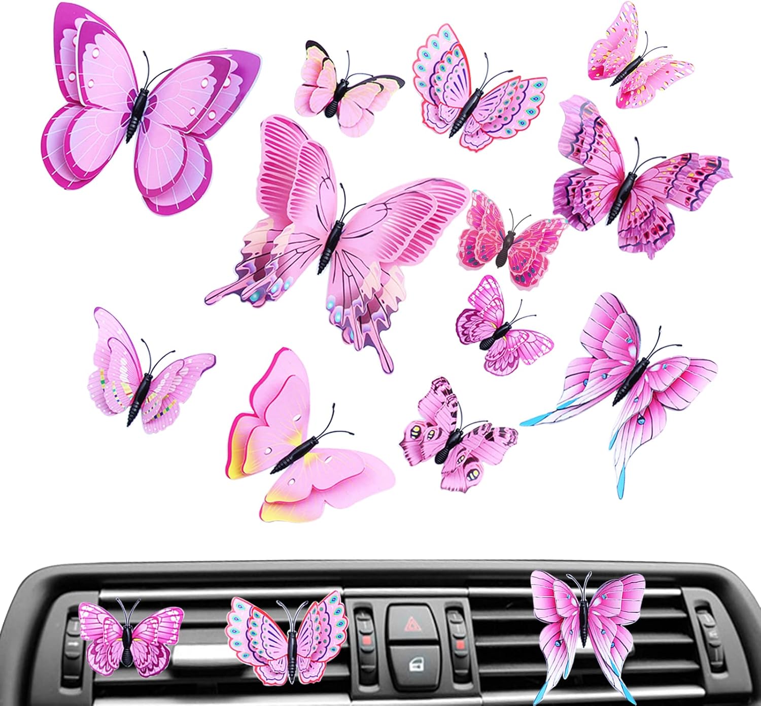 12 pcs car butterfly clip has aromatherapy essential oil