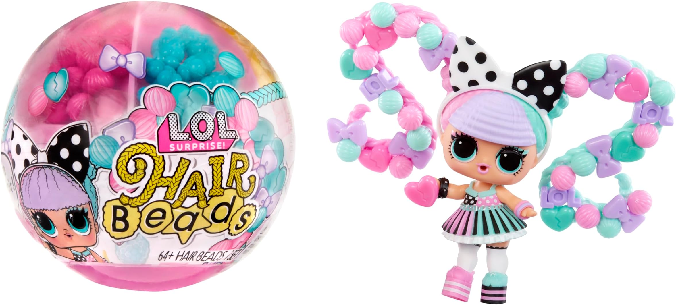 LOL Surprise Hair Beads Tots Dolls – Customizable Buildable Hairstyles with Beads & Water, Fun Toy for Kids