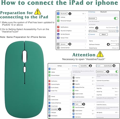 Miniatura 2 de UrbanX Ratón recargable Bluetooth para portátil Dell Latitude 3420, mouse inalámbrico Bluetooth diseñado para portátilPCMaciPad