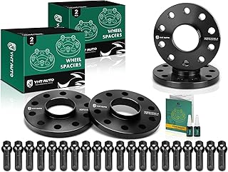 YHTAUTO 5x130mm Hub Centric Wheel Spacers 15mm Compatible with Touareg 2004-2017, Q7 2007-2014, Cayenne, Boxster, Cayman, 911, 928, 944, 968 5 Lug Tire Spacers w/ M14x1.5 Studs, 71.6mm Hub Bore 4PCS