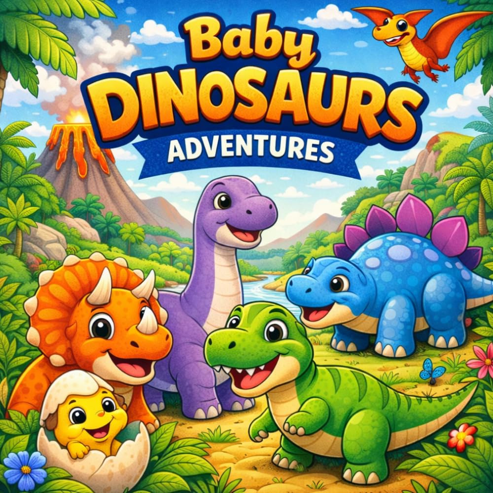 Baby Dinosaurs Adventures coloring book: Adorable Baby Dinosaurs for Fun, Relaxing, and Creative Coloring