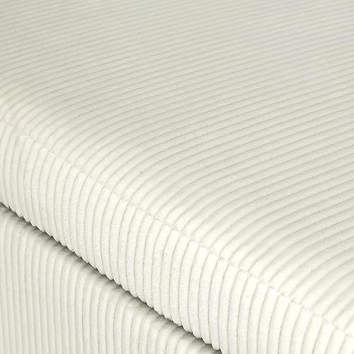 Miniatura 81 de Adeco Otomana de almacenamiento, banco tapizado rectangular de piel sintética con patas de madera, reposapiés, mesa de café para sala de estar,