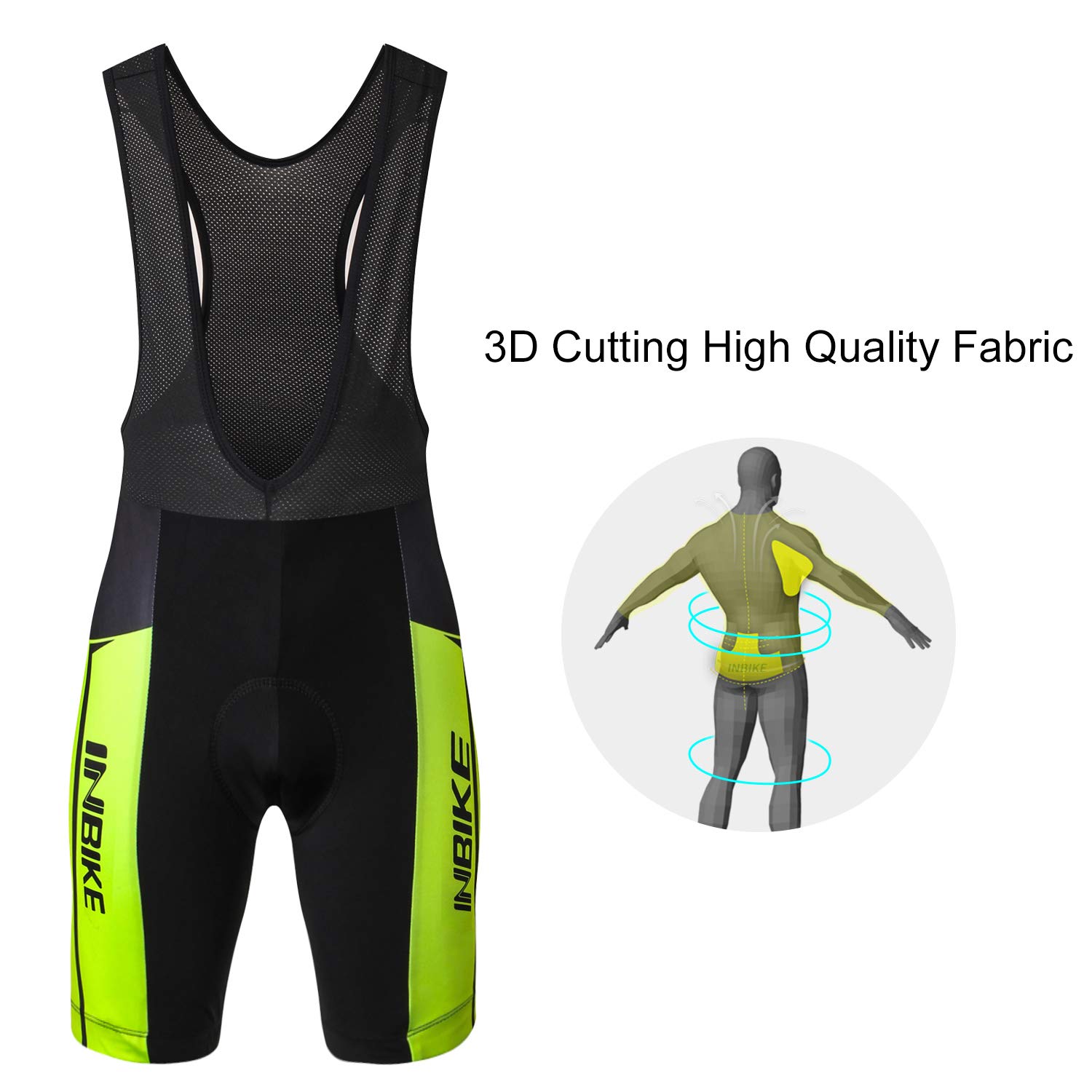 INBIKE Pantaloncini con Bretelle MTB Uomo Asciugatura Rapida Pantaloncini Estivi Traspirante per Ciclismo da Corsa All'aperto Ciclismo Biciclette Bici MTB