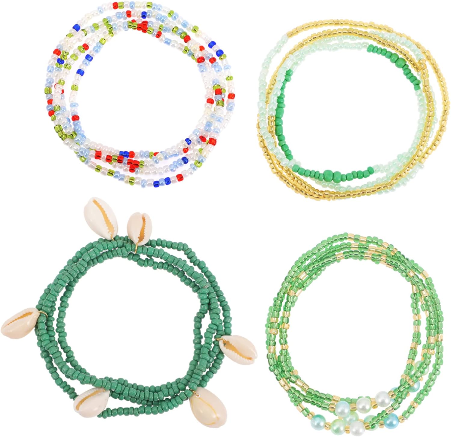 VALICLUD 4pcs Waterproof Waist Beads Chain for Women Beach Jewelry Summer Body Chains Bikini Accessories VALICLUD 4pcs Waterproof Waist Beads Chain for Women Beach Jewelry Summer Body Chains Bikini Accessories