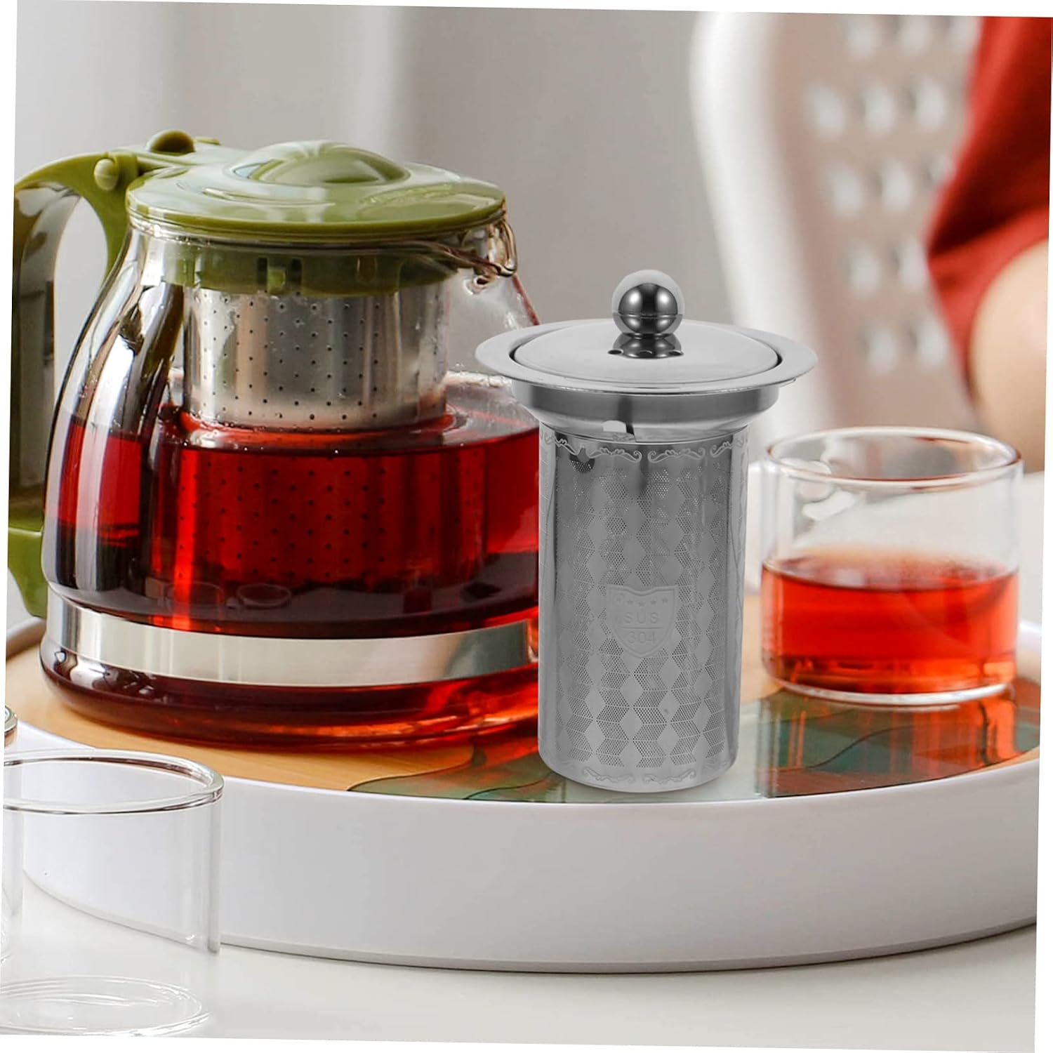 Tea Pot Infuser Replacement 2 Pack Fine Mesh Tea Strainer for Loose Tea Teapot Filter Mesh Teapot Infuser Basket Tea Strainer Insert for Tea Kettle