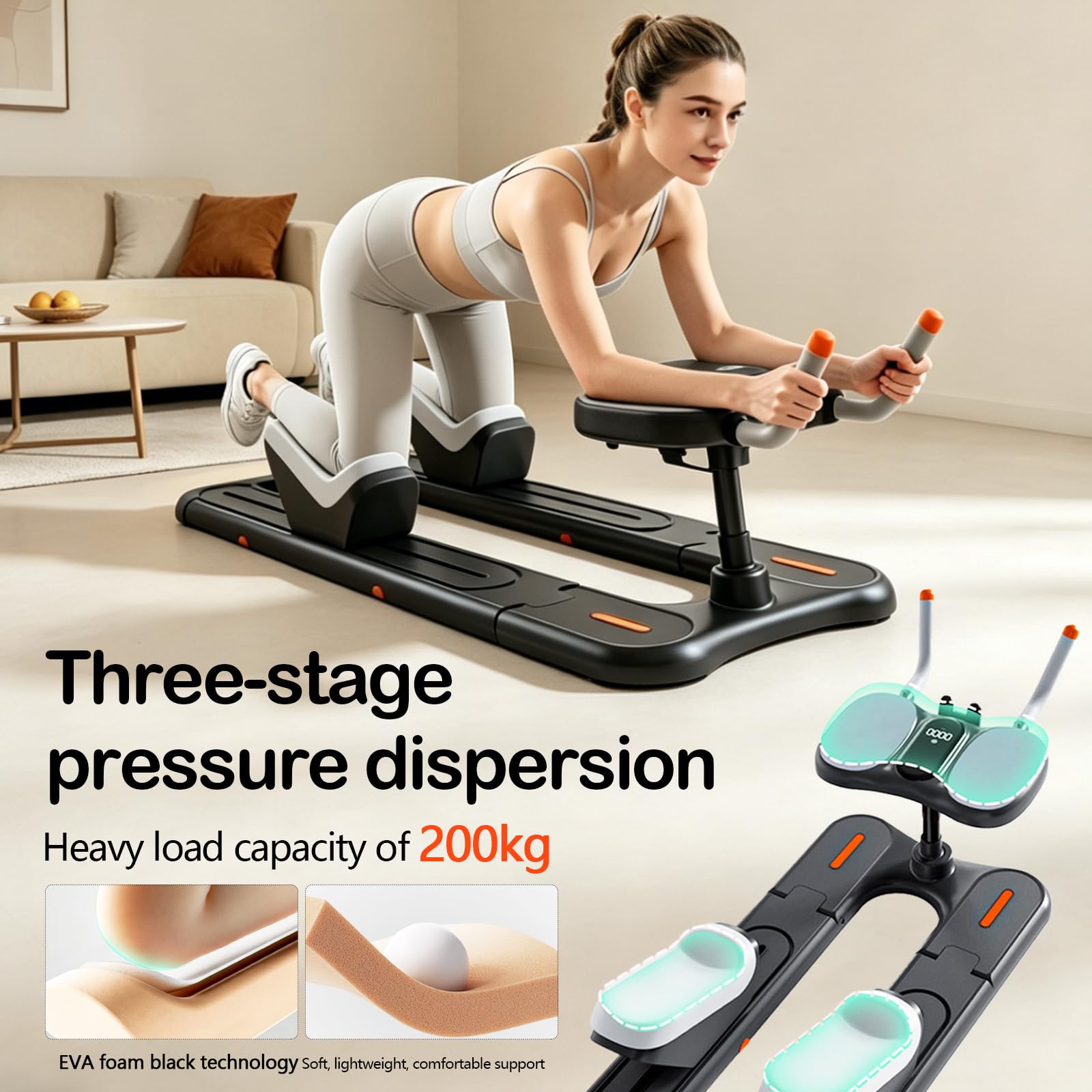 Wirbelsäulentrainer, 6-in-1 Spine Twist & Stretch Trainer Twister Sportgerät mit 3-Fach Höhenverstellbar LED-Timer Handyhalterung für Taillentrainer, Workout, Taillenstraffung, Rücken, Beindehnung