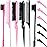 Remerry Hair Brush Set, 12 Pieces Including Nylon Teasing Brushes, Double Sided Hair Edge Brush, Smooth Comb Grooming, Rat Tail Combs & Duckbill Clips (Black, Pink)