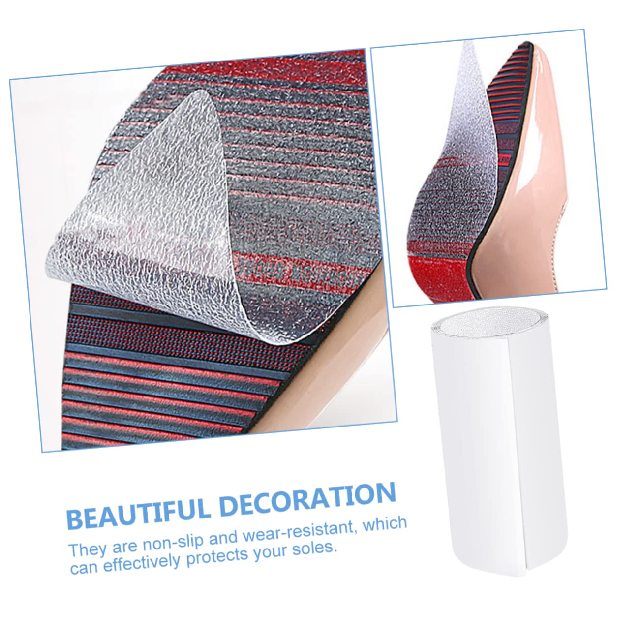 Beaupretty 4rouleaux Rolls De De Semelle Antidérapants Pour Talons Hauts Autocollants De Chaussures Non-slip Pads De Protection Découpables Et Silencieux Pour Sécurité Marche Transparent