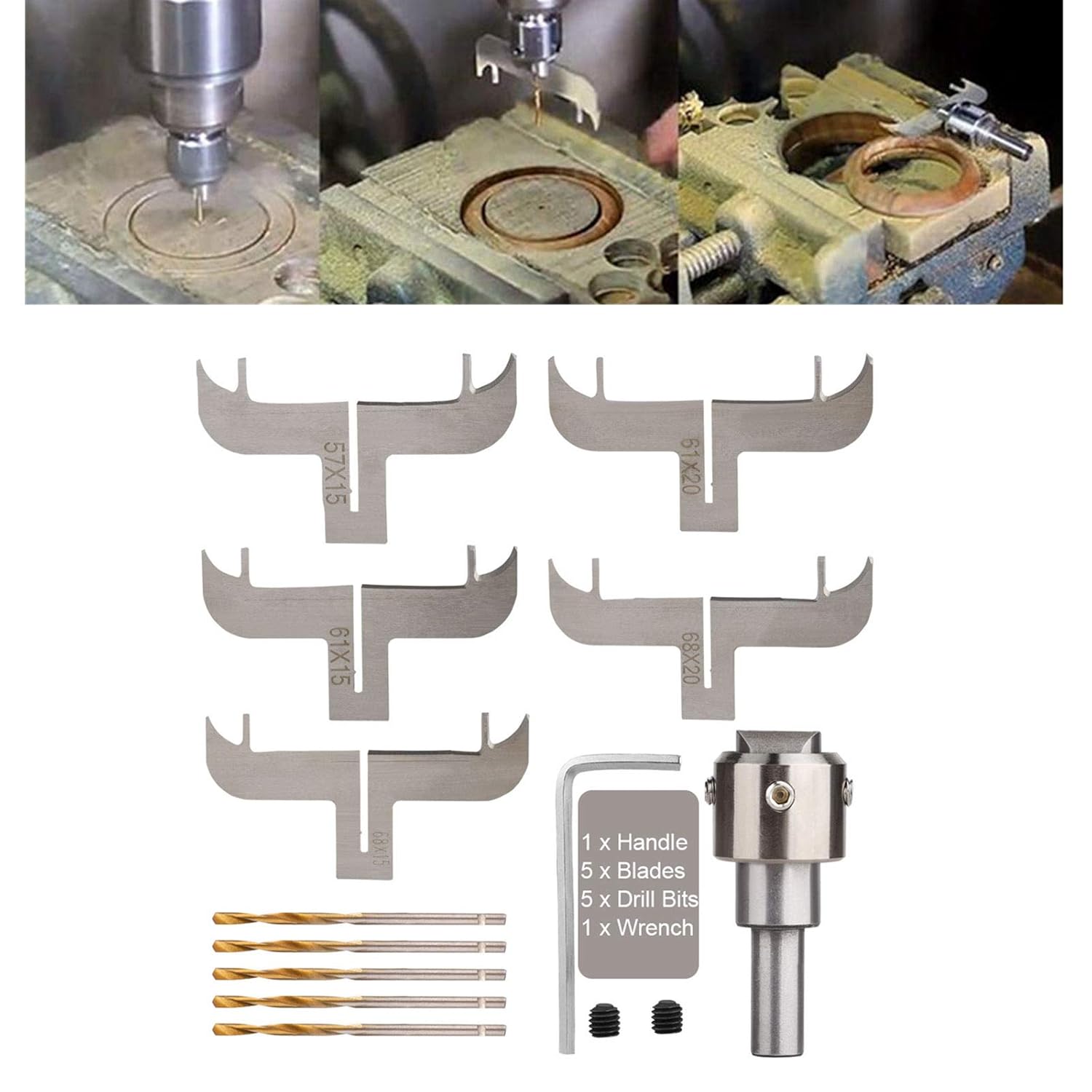 Kiuu Bracelet Drill Bit Set, Wooden Bracelet Maker Milling Cutter Set