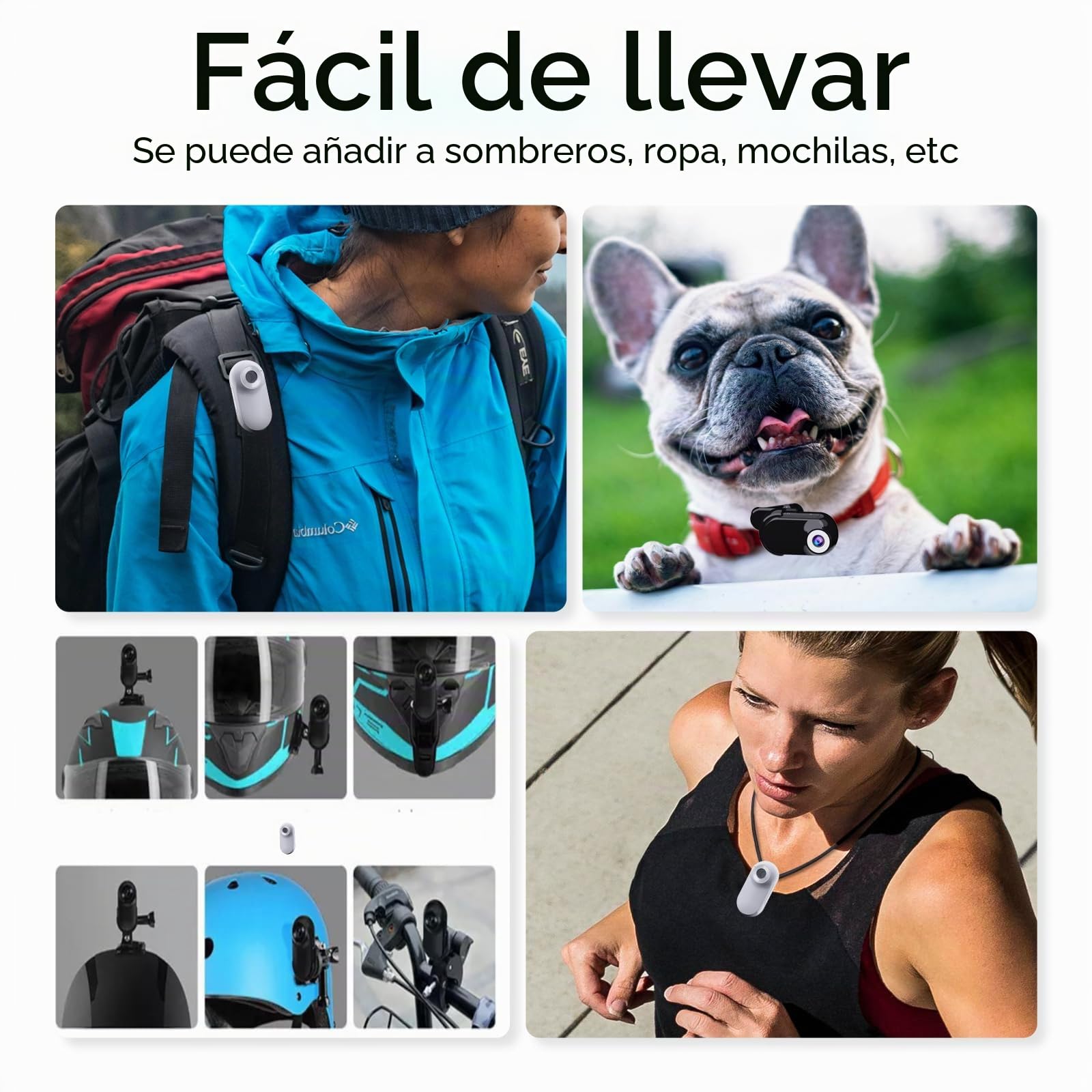 Xilecam Mini Camara Deportiva con Tarjeta de Memoria de 32GB, Camara Moto con Accesorios Cámara Casco Moto Ideal para Usar como Regalo Amiga(Negro Brillante)