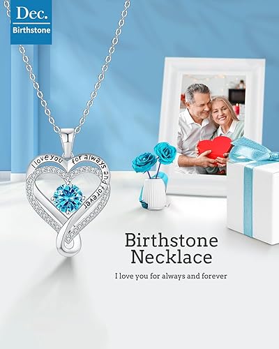 Miniatura 3 de Jewelry for Women Wife Infinity Heart Birthstone I Love You Necklace S925 Anniversary Women Necklaces for Her Wife Birthday Gift Ideas, Birthday
