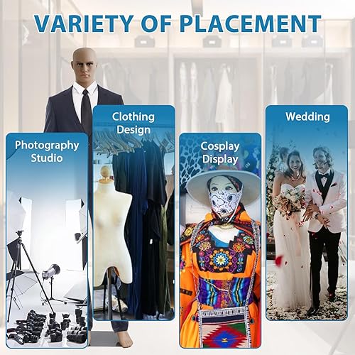 Miniatura 7 de 73 Inch Male Mannequin Full Body with Metal Base, Adjustable Detachable Poseable for Retail Clothing Shops, Nude