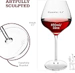 Gusto Nostro Crystal Wine Glasses Set of 4, 22 Oz Long Stem Modern Wine Glasses for White and Red Wine, Dishwasher Safe, Fancy, Elegant, Large and Tall Wine Glass for Wedding Christmas Anniversary