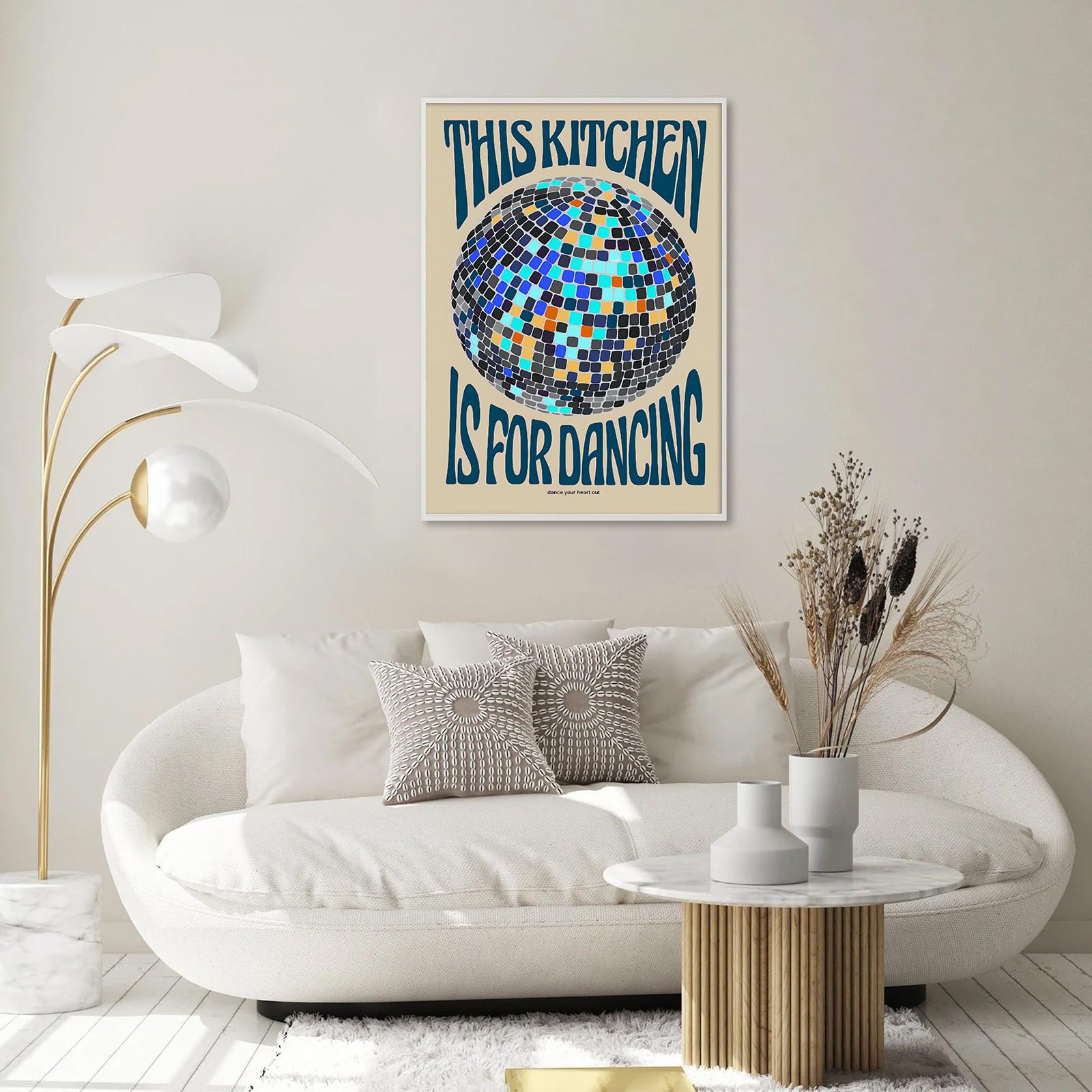 Yaasilinage Stampa Su Tela Per Cucina 'Kitchen Disco' - Poster Con Palla Disco - 30,5x40,6 Cm Senza Cornice - Decorazione Murale - 4